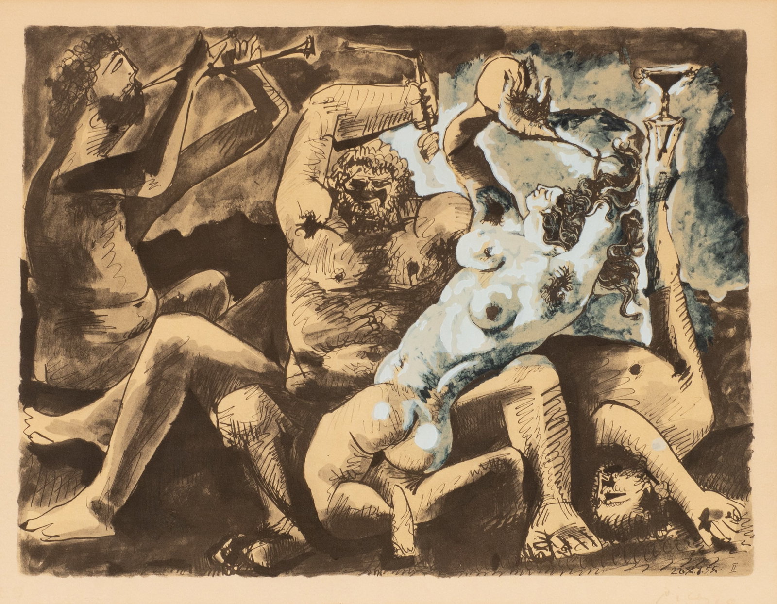 Bacchanale, Lithograph After Pablo Picasso. (1 of 5)