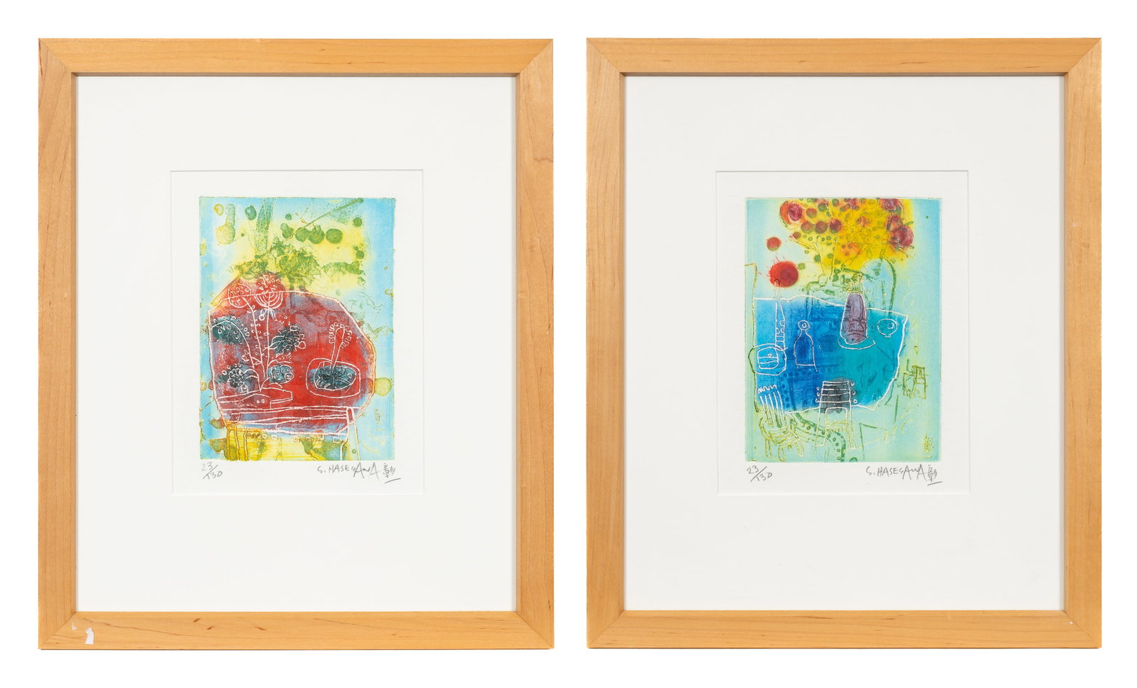Lot of Two Etchings by Shoichi Hasegawa. (1 of 13)