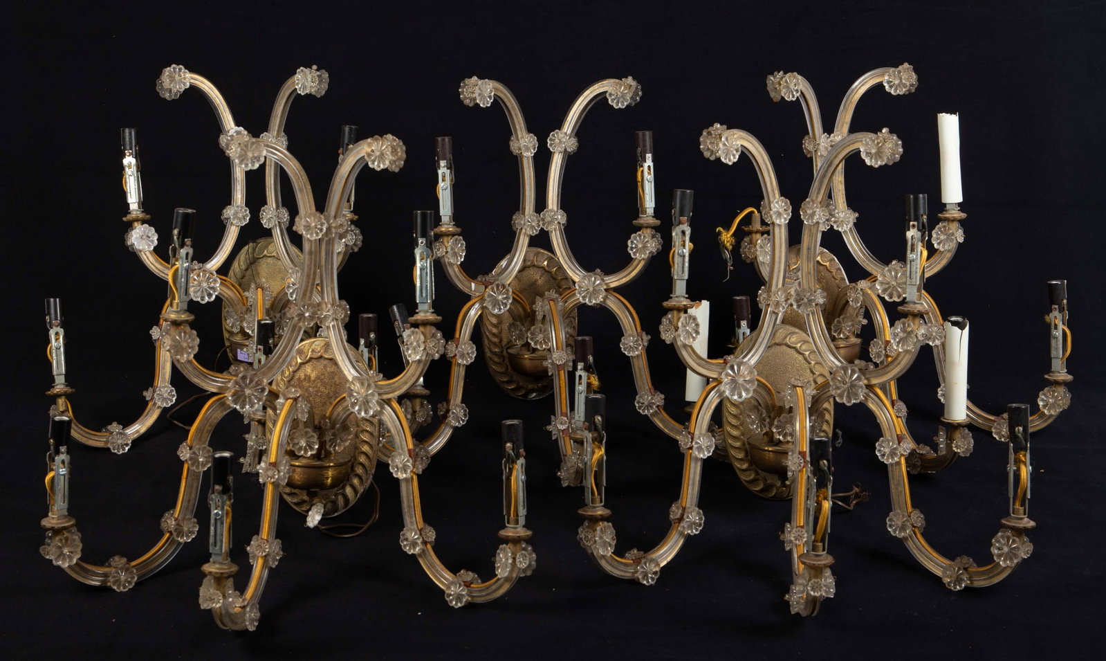Set of 5 Electric Candelabra Sconces w/ Rosettes. (1 of 8)