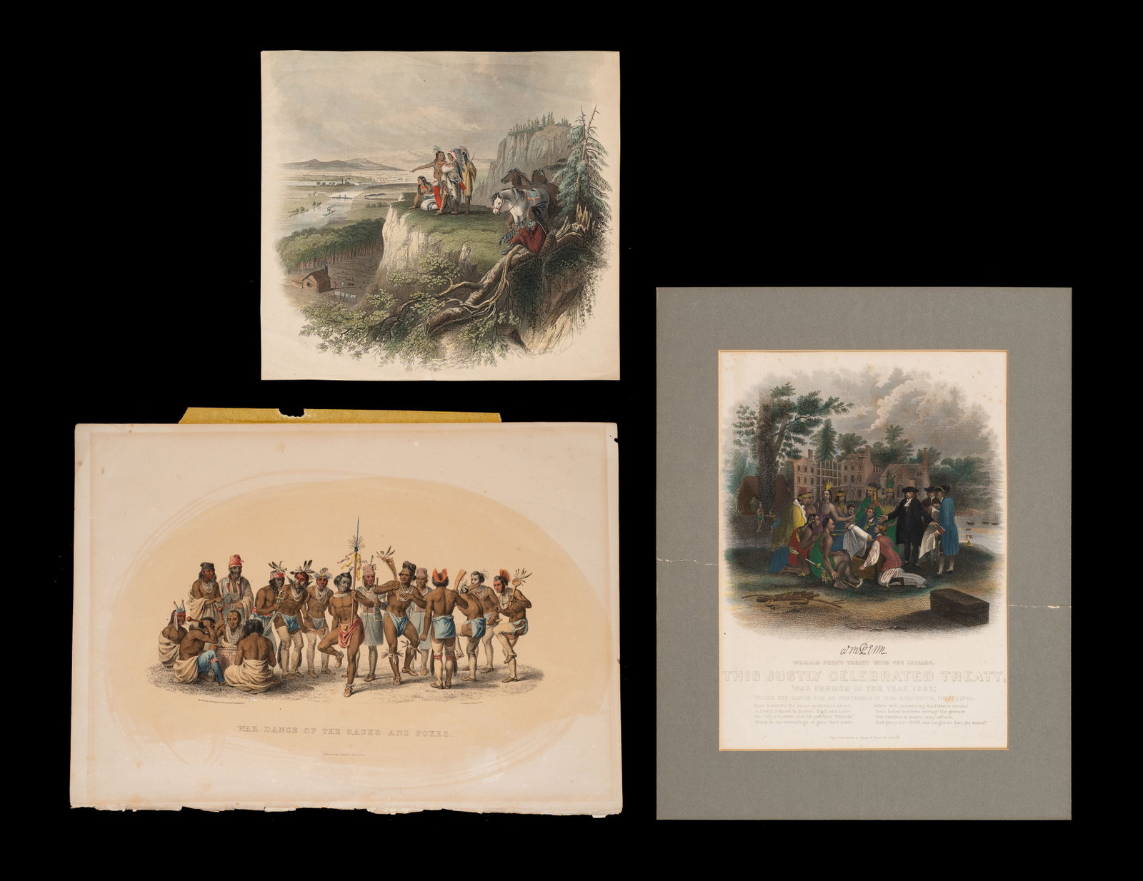 Lot of Three Antique Native American Prints. (1 of 14)