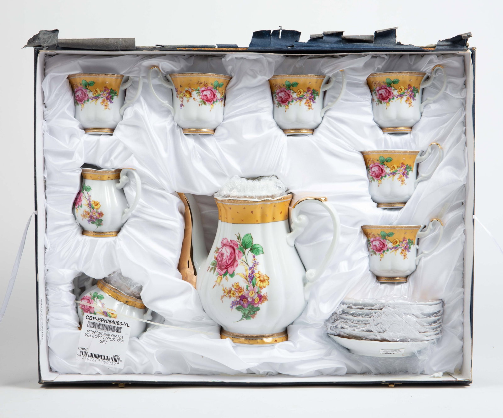 Sorelle Diana Yellow Tea Set w/ Box. (1 of 6)