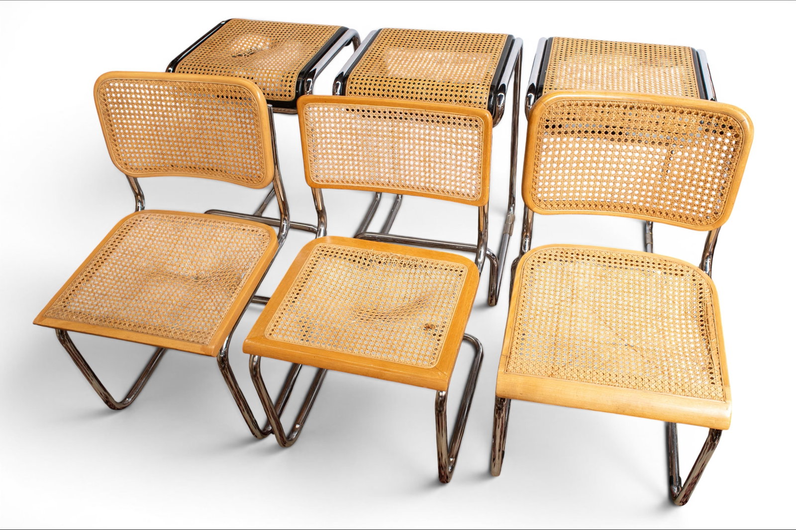 Italian Cantilever Cane Chairs & Barstools, As Is. (1 of 6)