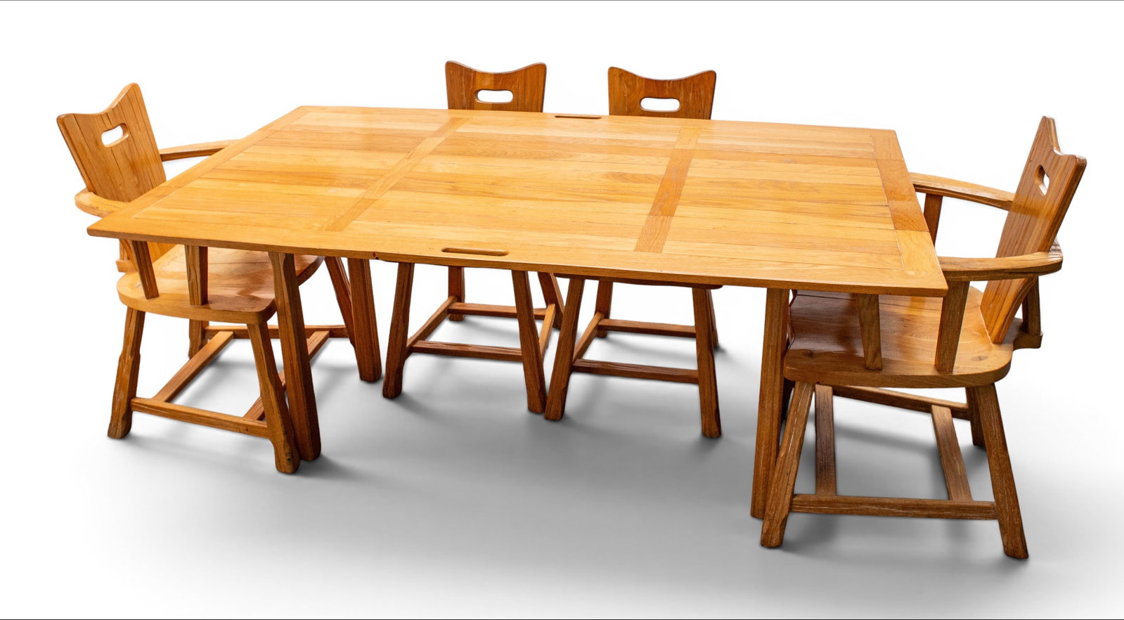 Ranch Oak Dropleaf Harvest Table & 4 Chairs. (1 of 7)
