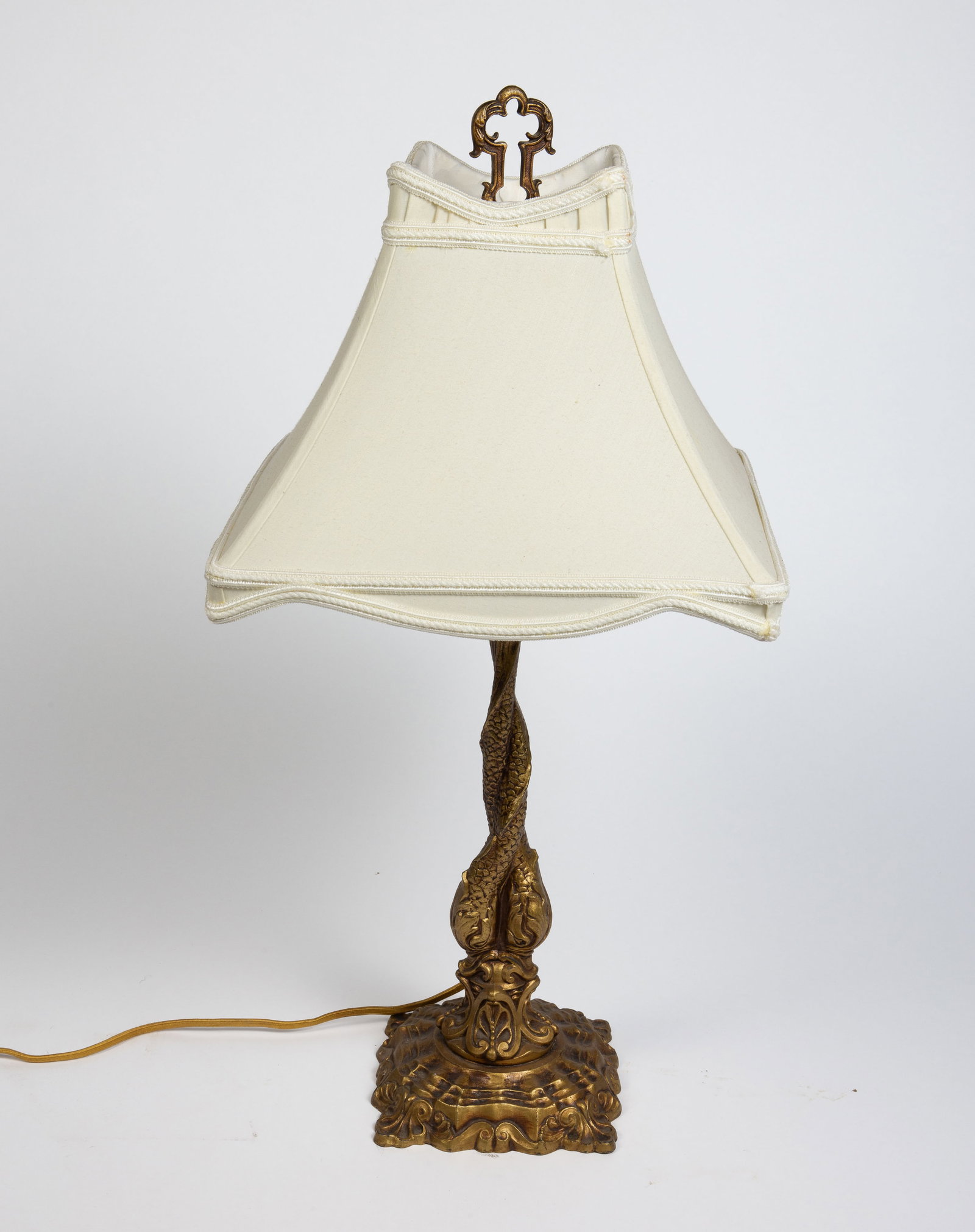 25" H.A. Best Lamp Co. Chicago Bronze Dolphin Lamp (1 of 6)