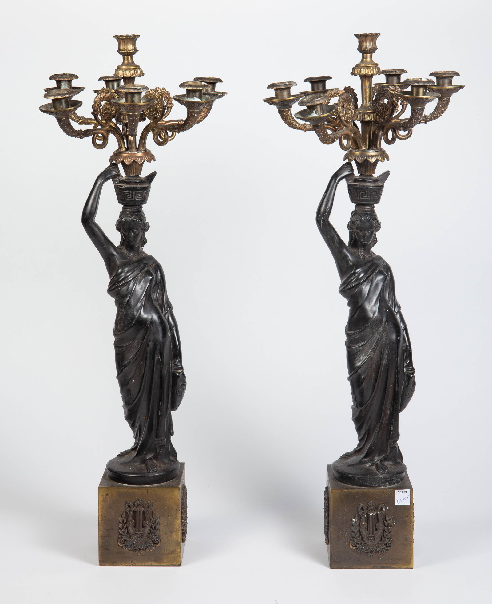 Pair of Neoclassical Figural Candelabra. (1 of 9)