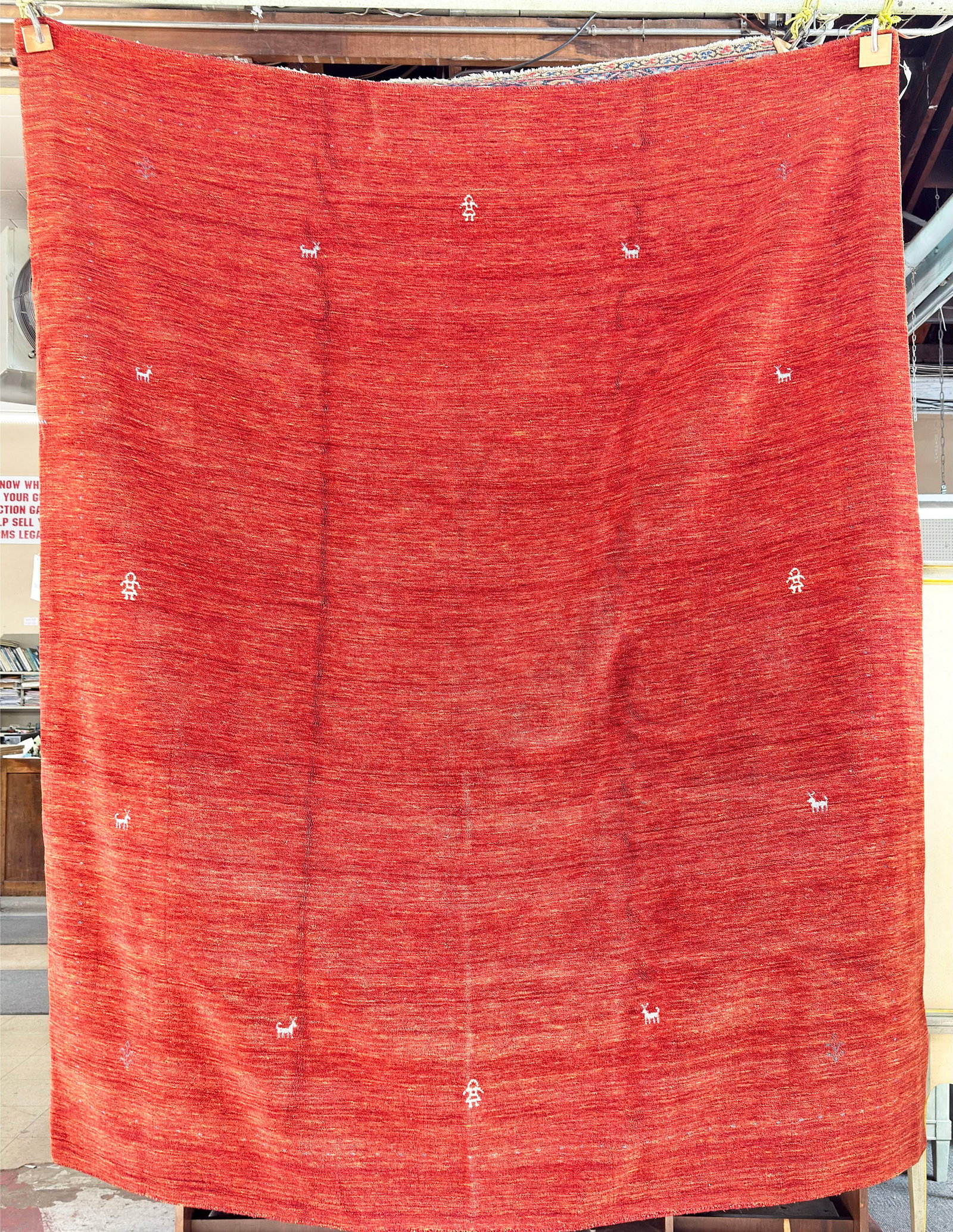 8' x 10' Rust Red Agra Type Rug w/ Animals.: The rug looks to be in very good overall condition. In house shipping is available for this rug. Please see our website for in house shipping procedures.