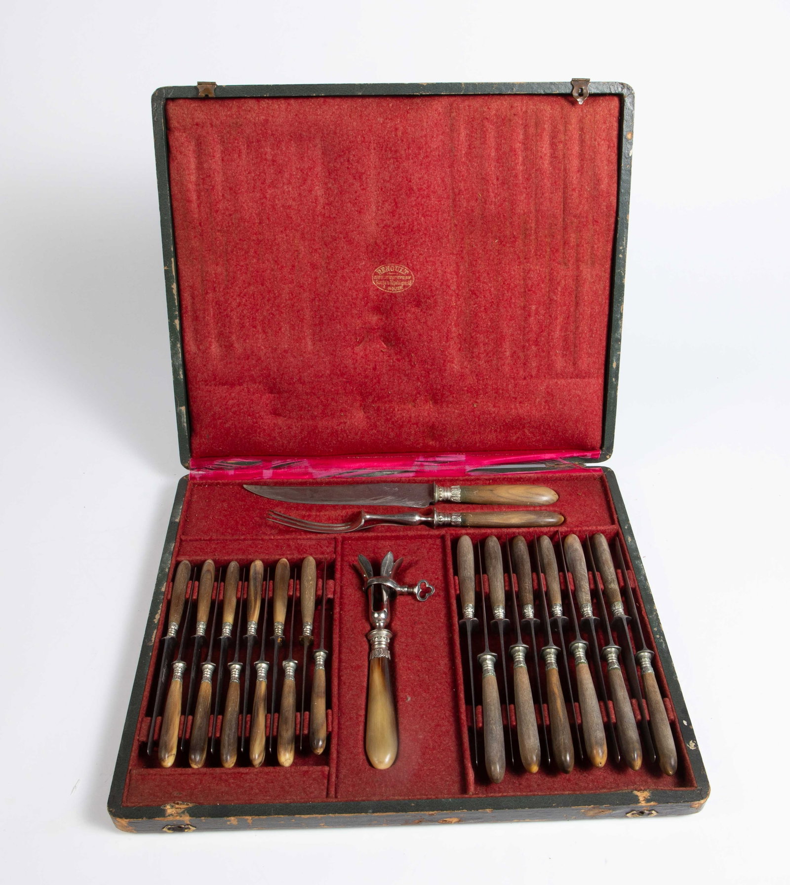 27 Pc. French Knife / Carving Set w/ Horn Handles. (1 of 9)