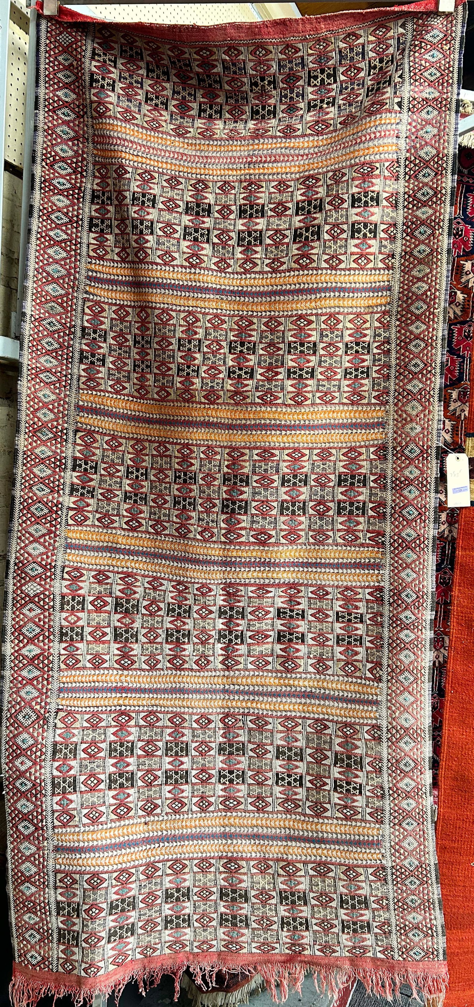 3' 5" x 7' 5" Afghan Soumak Kilim or Persian Rug. (1 of 3)