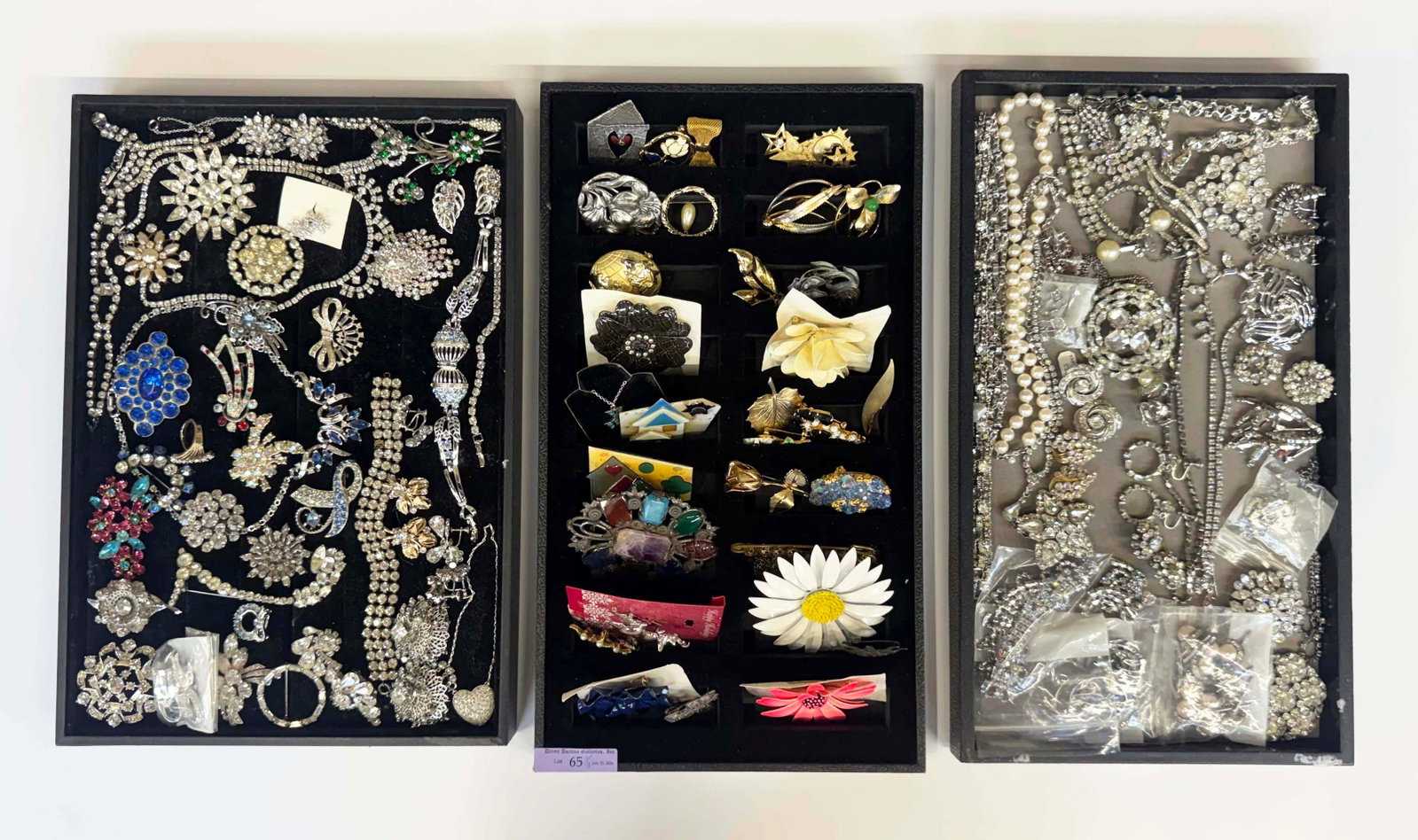 Lot of Rhinestone Jewelry & Vtg. Brooches - Lisner (1 of 7)