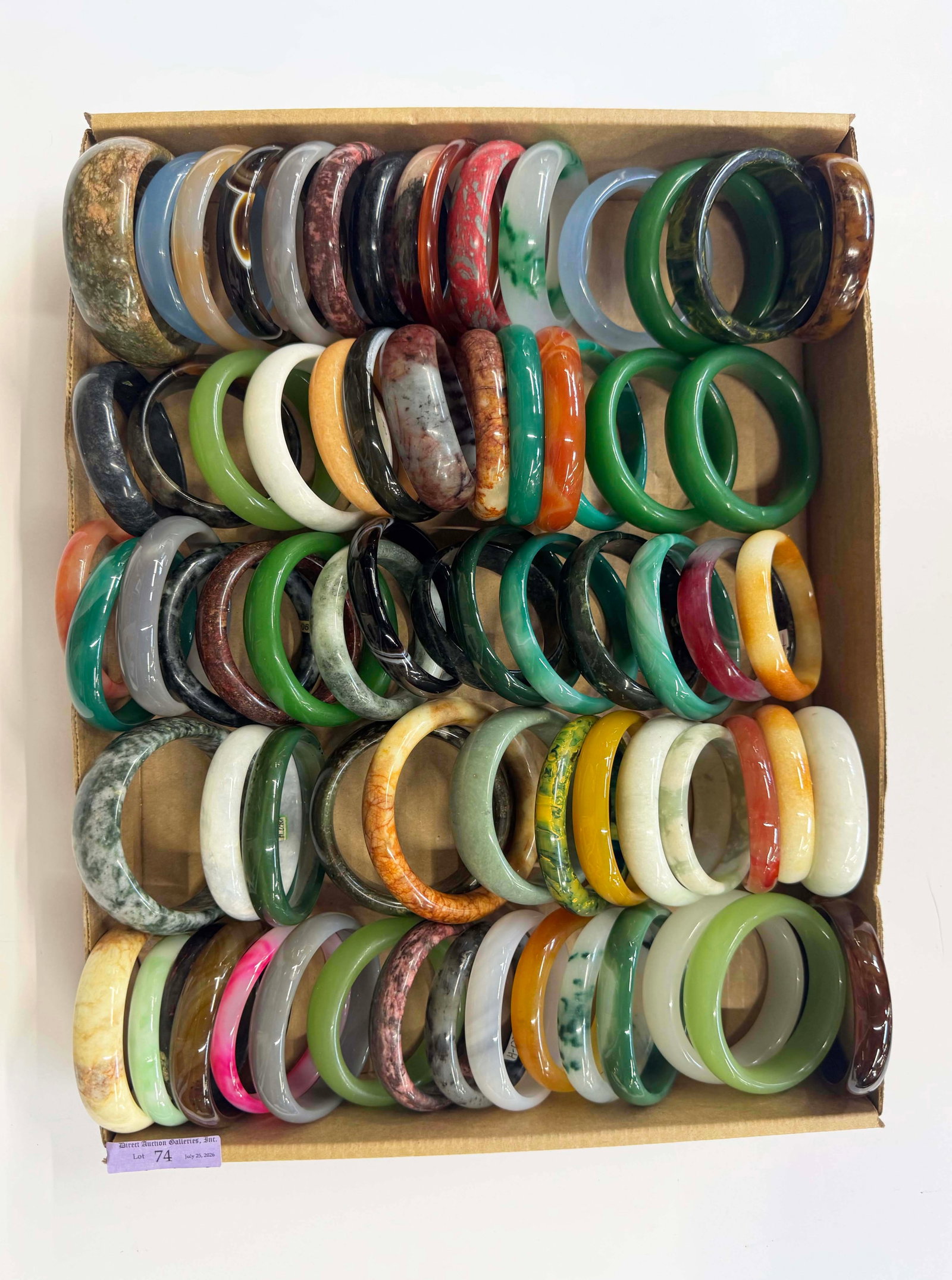 Lot of 72 Stone, Glass & Plastic Bangle Bracelets. (1 of 2)