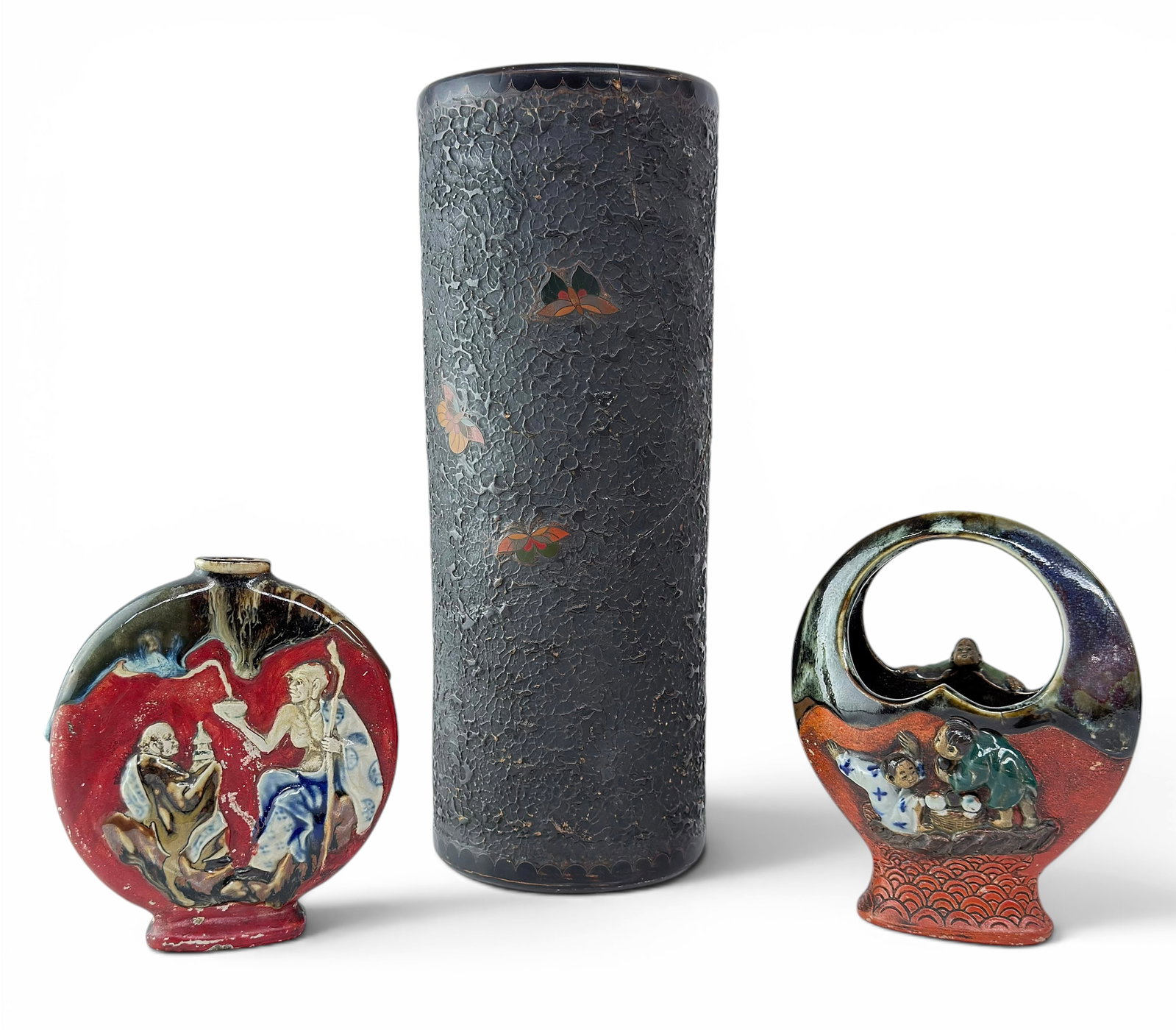 3 Antique Japanese Items - Vase & Sumida Gawa (1 of 7)