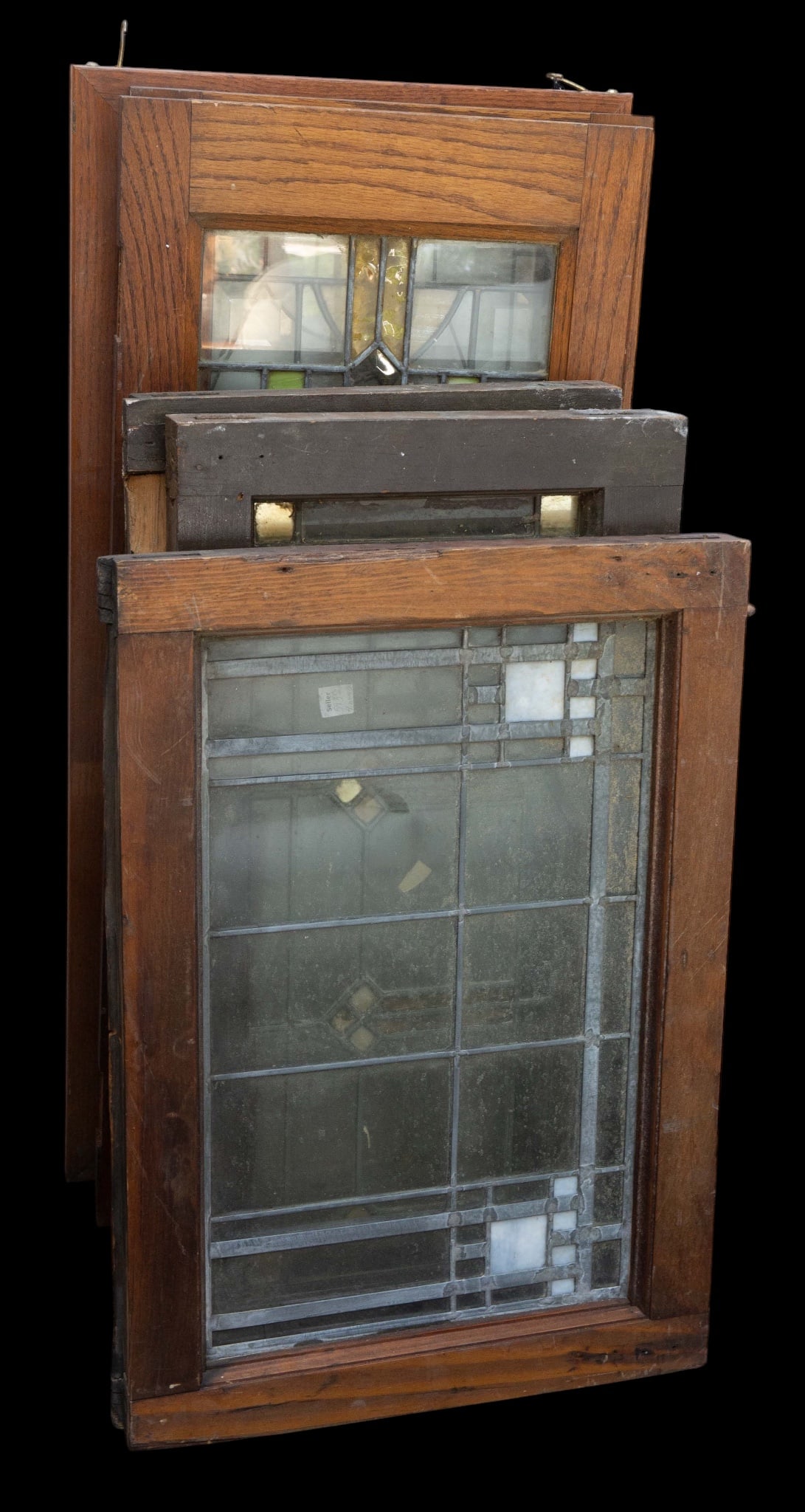 Lot 6 Leaded Windows - Prairie, Nouveau, Transom. (1 of 6)
