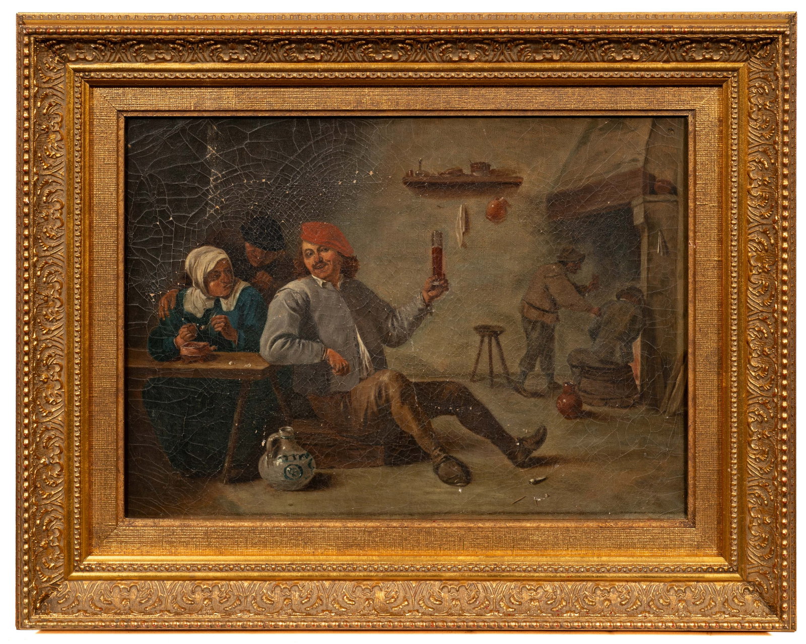 Antique Interior Tavern Scene, Unsigned. - 2