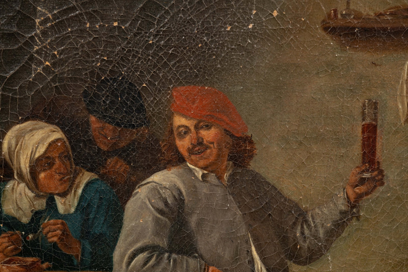 Antique Interior Tavern Scene, Unsigned. - 3