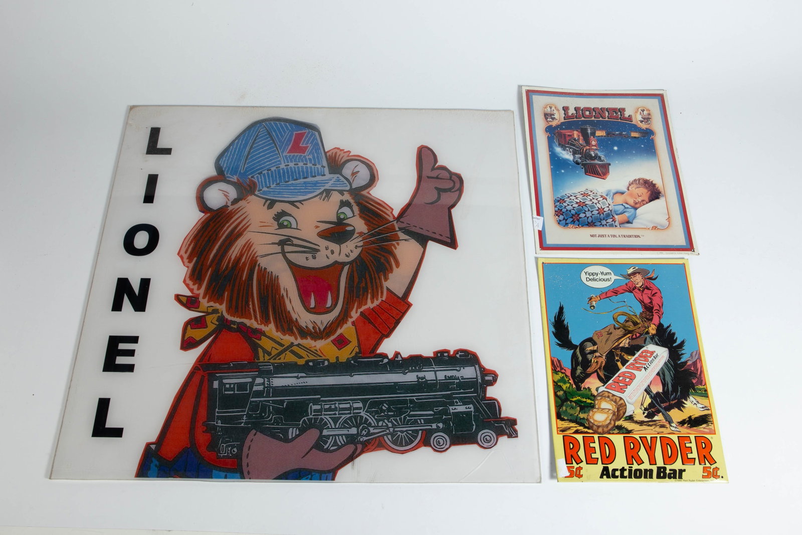 Lot: Lionel Trains & Red Ryder Advertising Signs. (1 of 7)