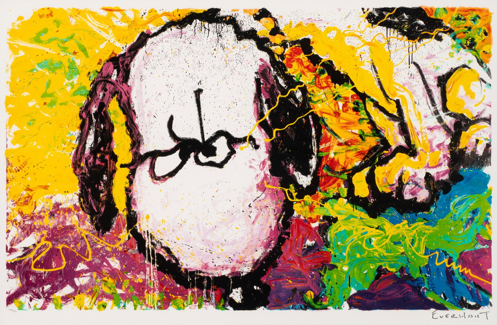 Signed Tom Everhart Snoopy Lithograph. - 2