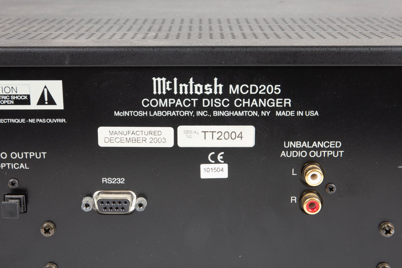 McIntosh MCD205 Compact Disc CD Changer. - 3
