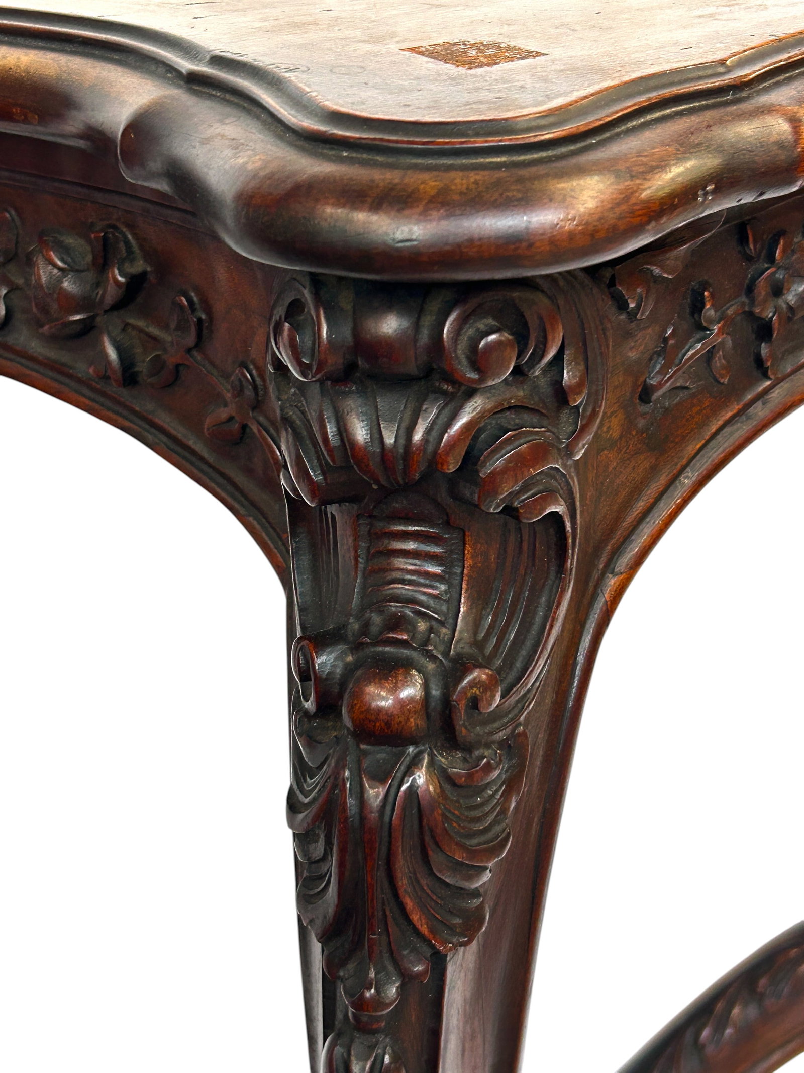 French Carved Hall Table or Console Table. - 12