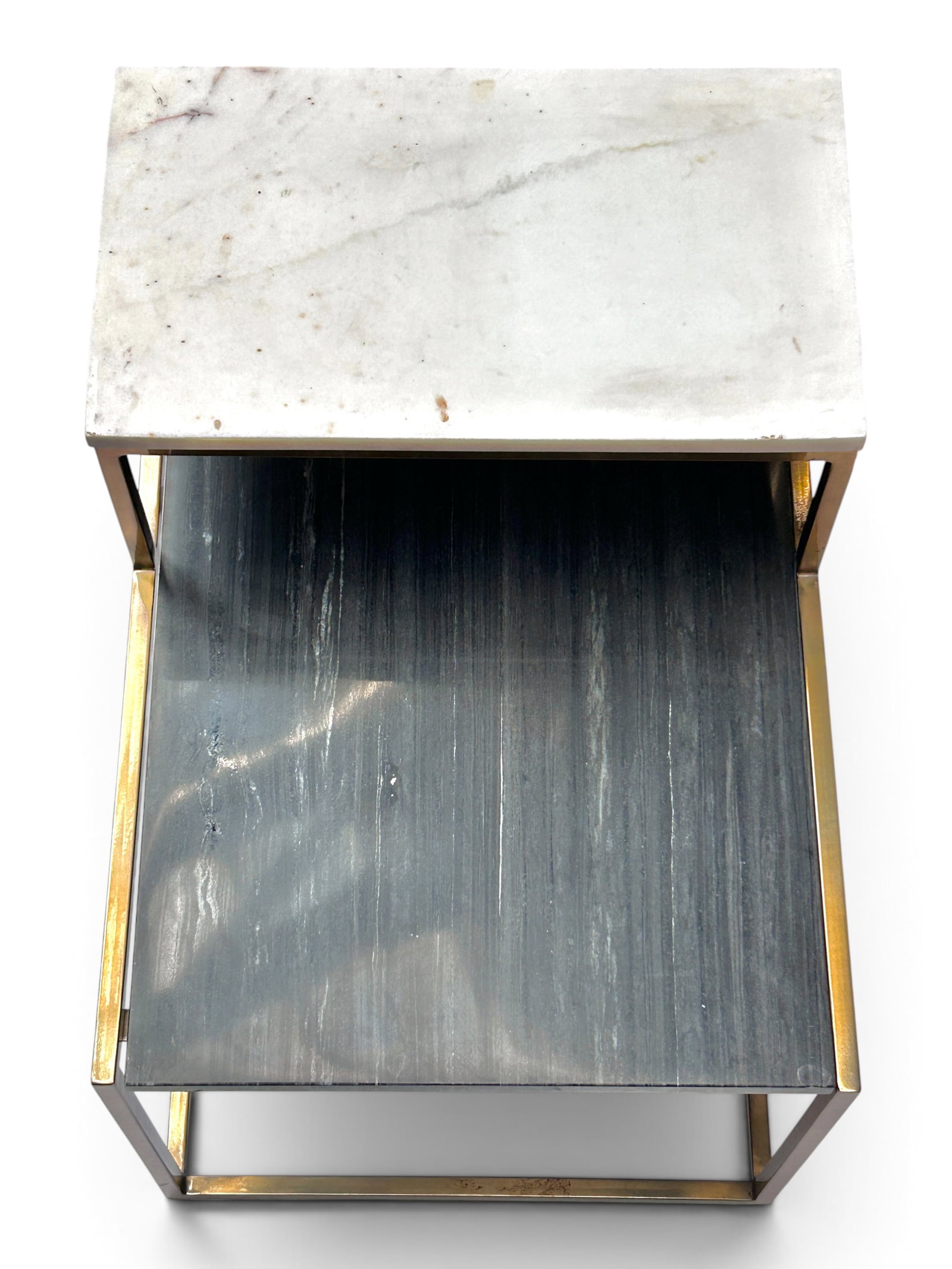 CB2 Marble Step Table or Side Table. - 3