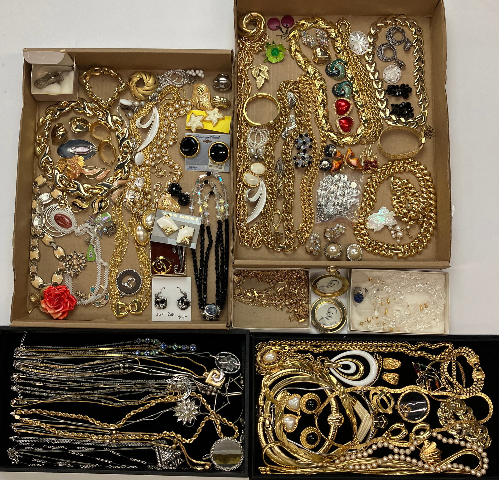 Lot Vtg. Costume Jewelry - Trifari, Monet, Etc. (1 of 6)