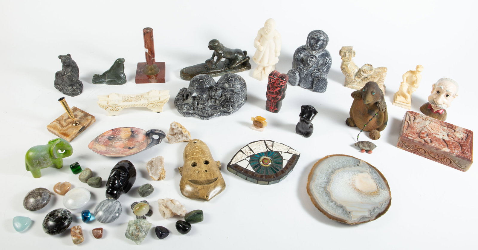 Lot of Mostly Carved Stone Items - Inuit, Kosta. (1 of 8)