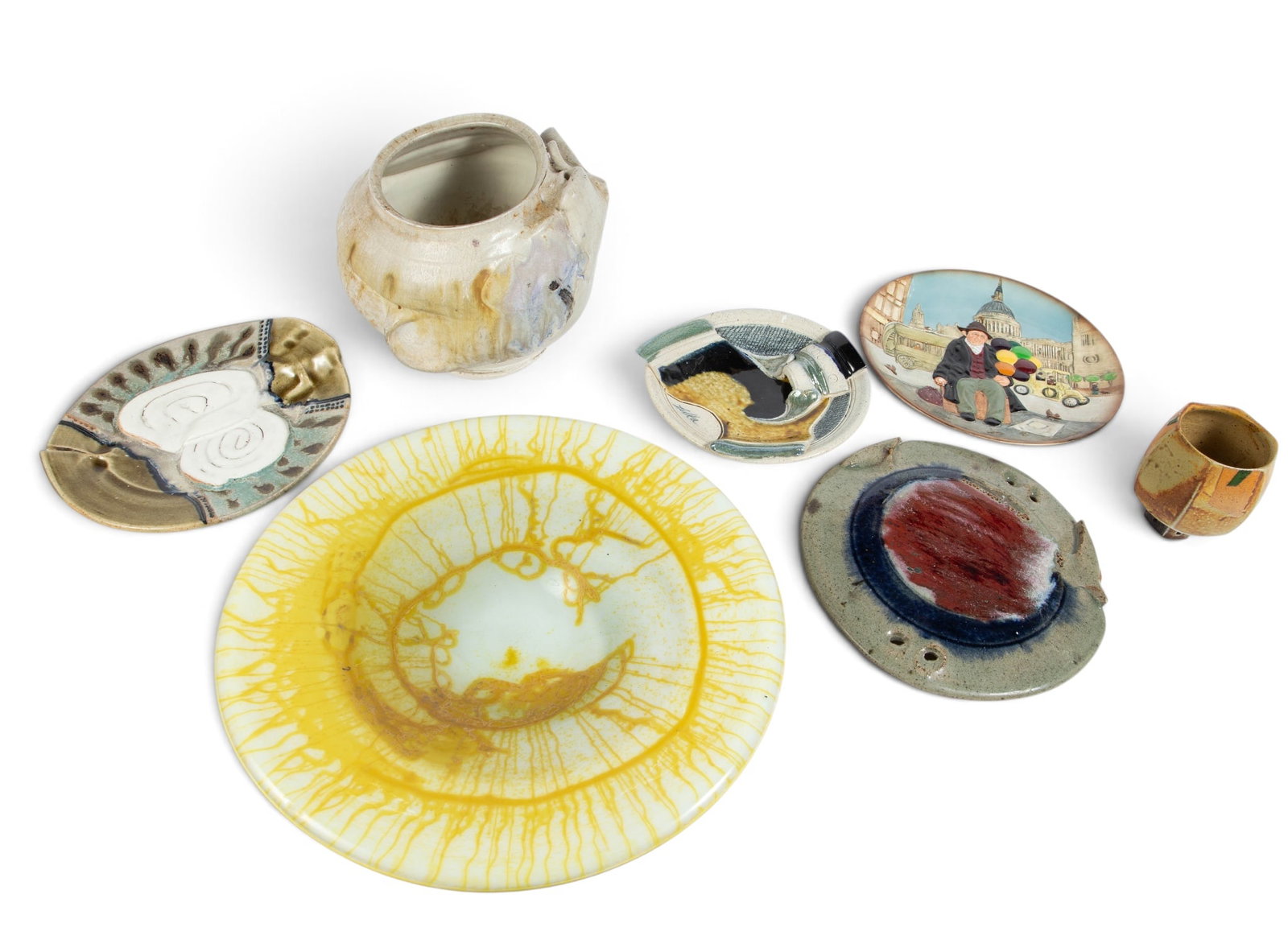 Lot of Mostly Pottery Dishes & Vases. (1 of 6)