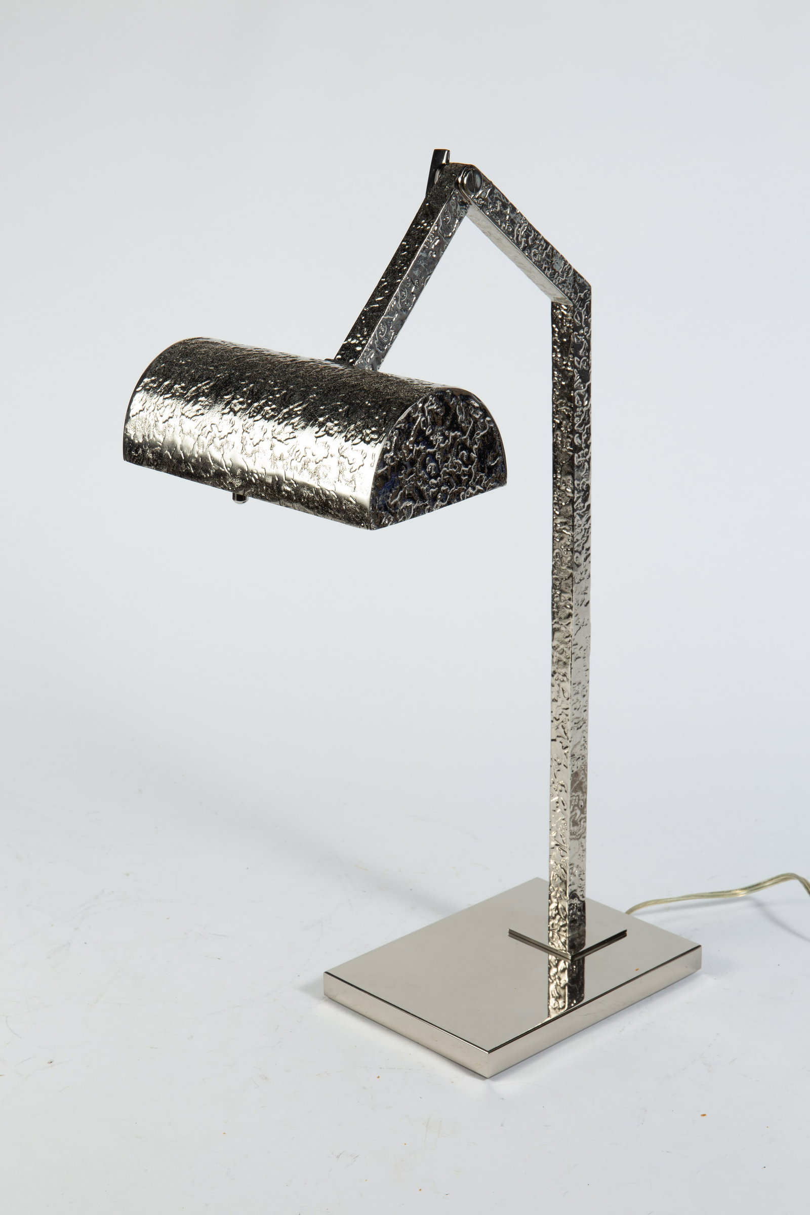 Frederick Cooper 24" Textured Metal Lamp.: This adjustable lamp appears to have seen minimal use. It measures 8 7/8" x 9 1/4" x 24". In-house shipping is available. To receive the best shipping rate on this item, please check the "Self