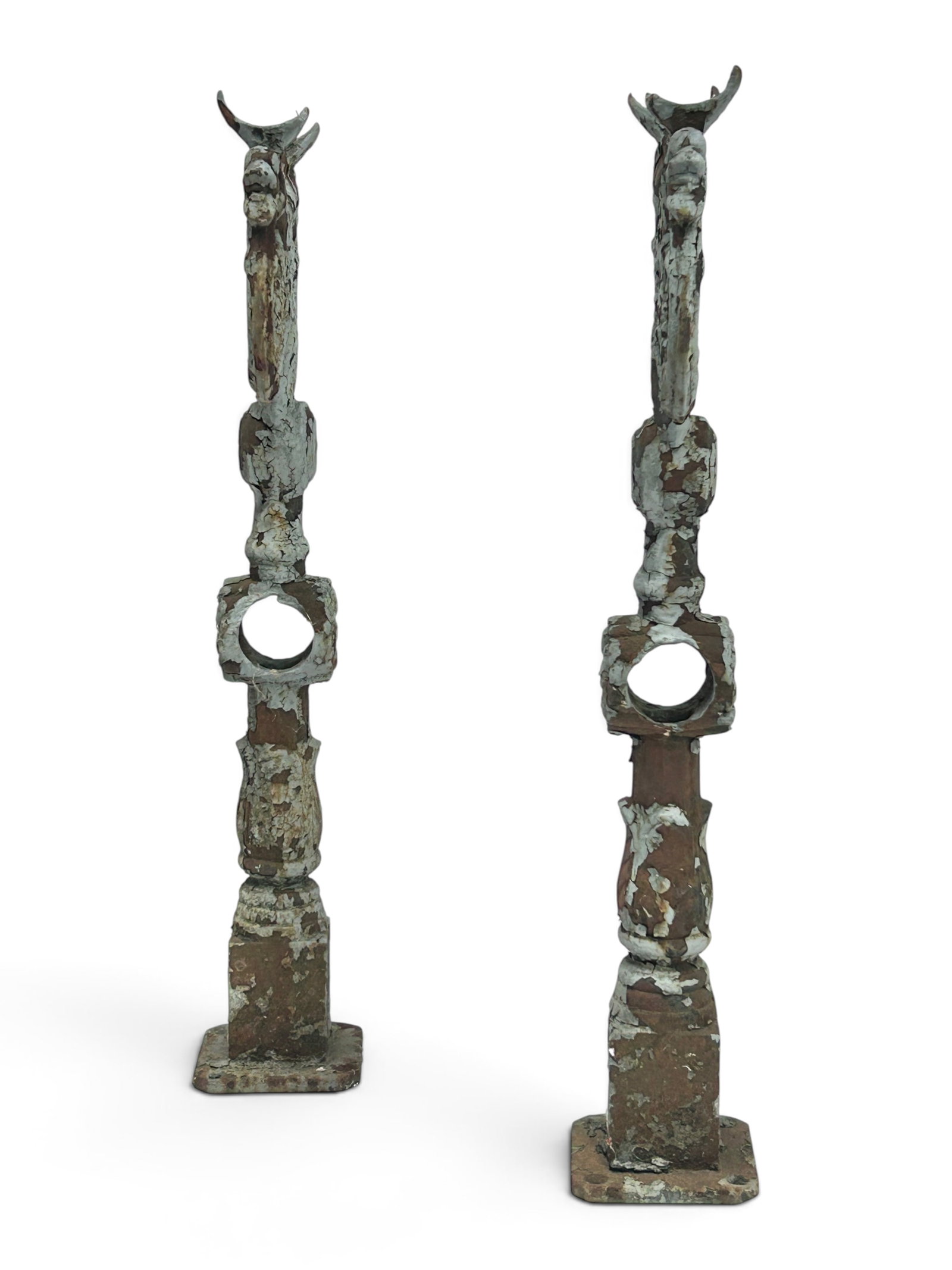 Lot Architectural Salvage Items, Iron Post Bracket - 12