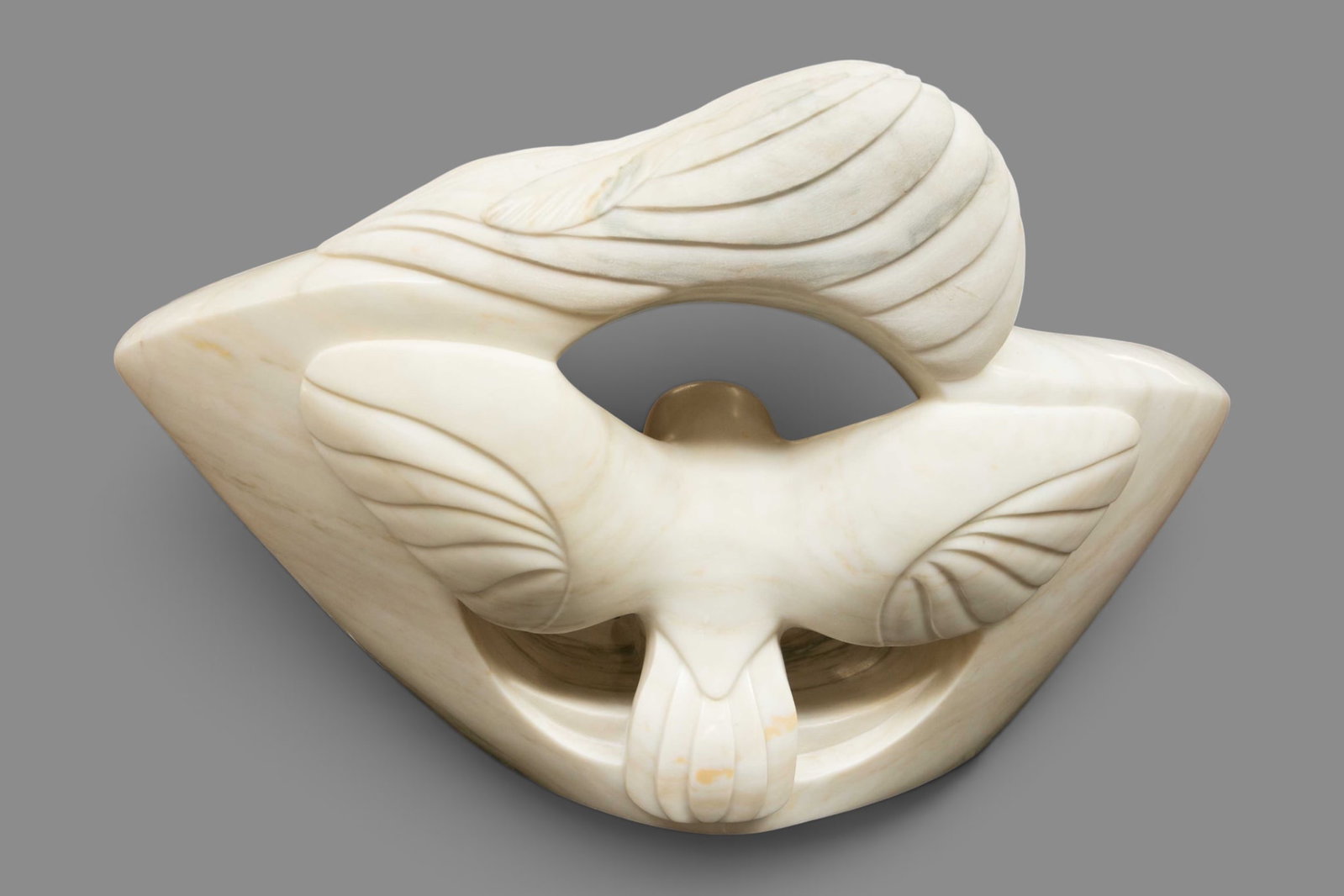 Michel Beauvais Marble Mohawk Indian w/ Owl. - 5