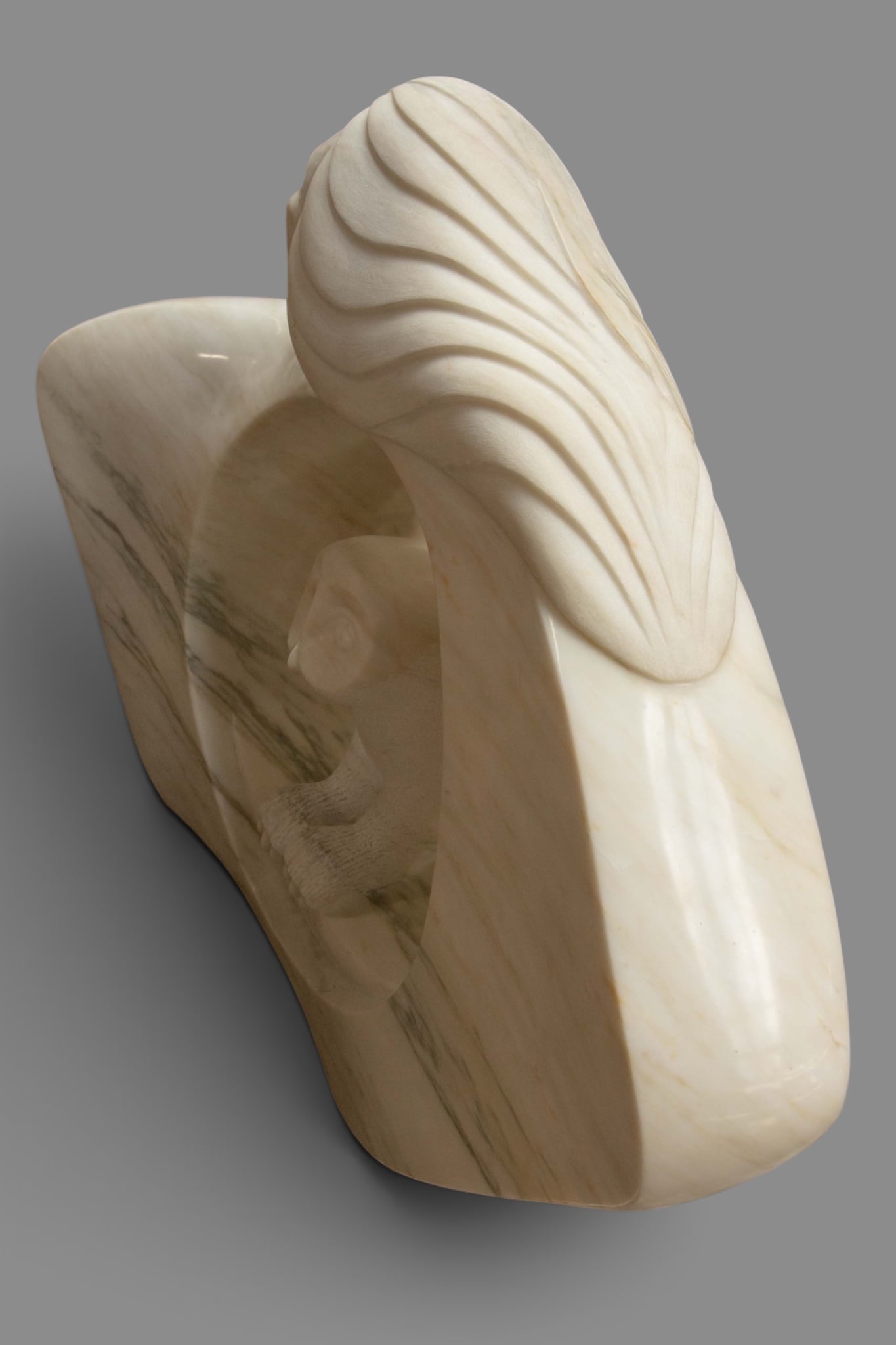 Michel Beauvais Marble Mohawk Indian w/ Owl. - 8