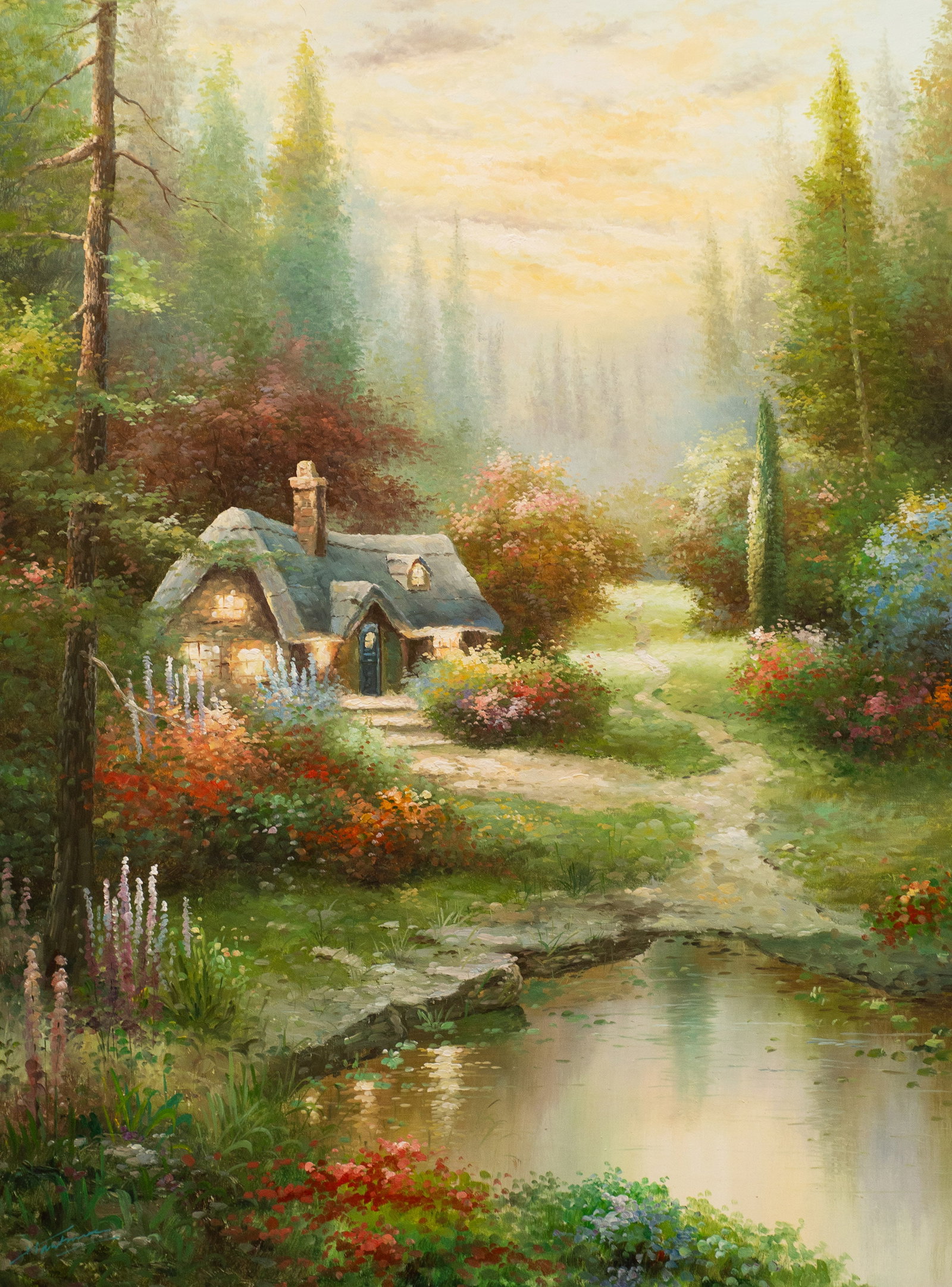 Bucolic Landscape with Cottage, Signed Giclee. (1 of 5)