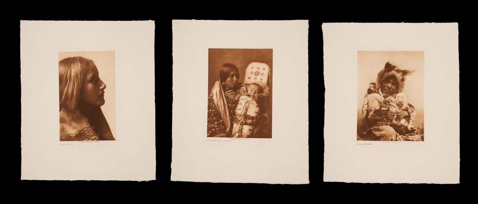 Lot of Three Edward Curtis Restrike Photogravures. (1 of 13)