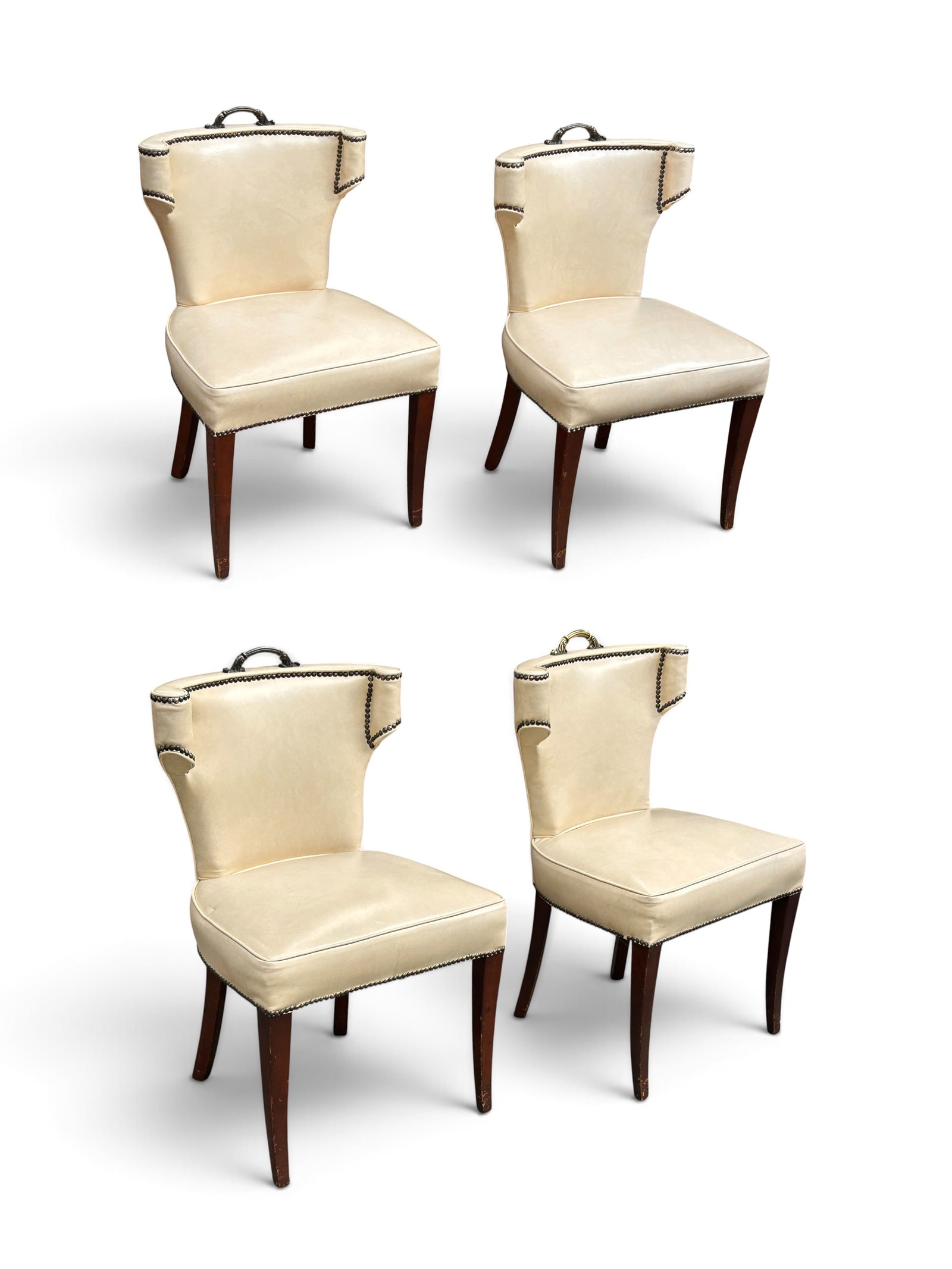 Set of 6 Hollywood Regency Leather Dining Chairs. (1 of 14)
