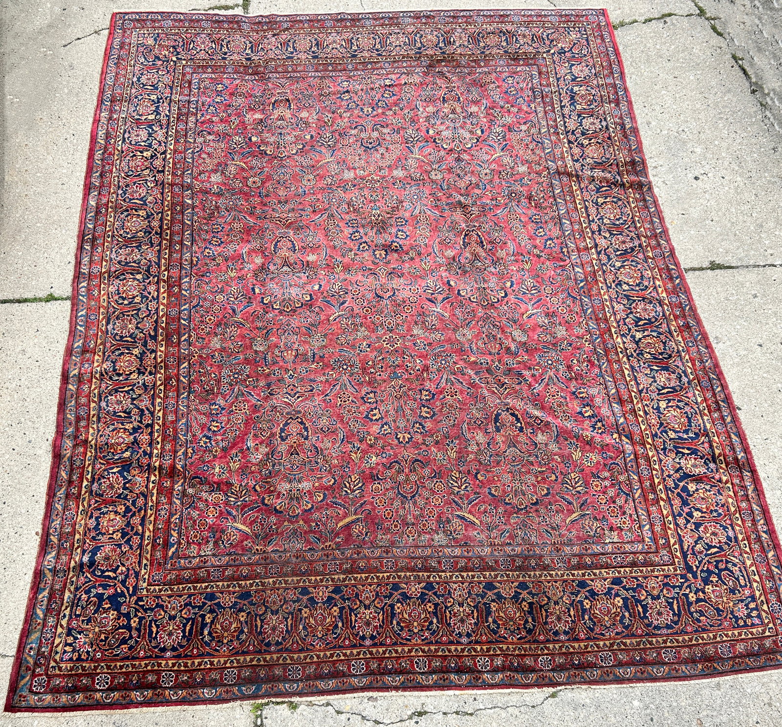 8' 7" x 11' 7" Antique Kashan Rug. (1 of 5)