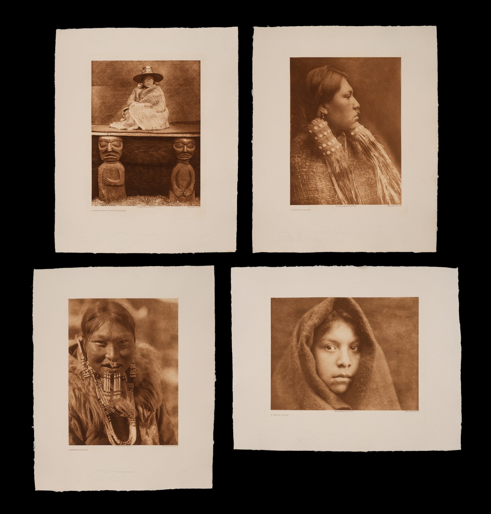 Lot of Four Edward Curtis Restrike Photogravures. (1 of 20)