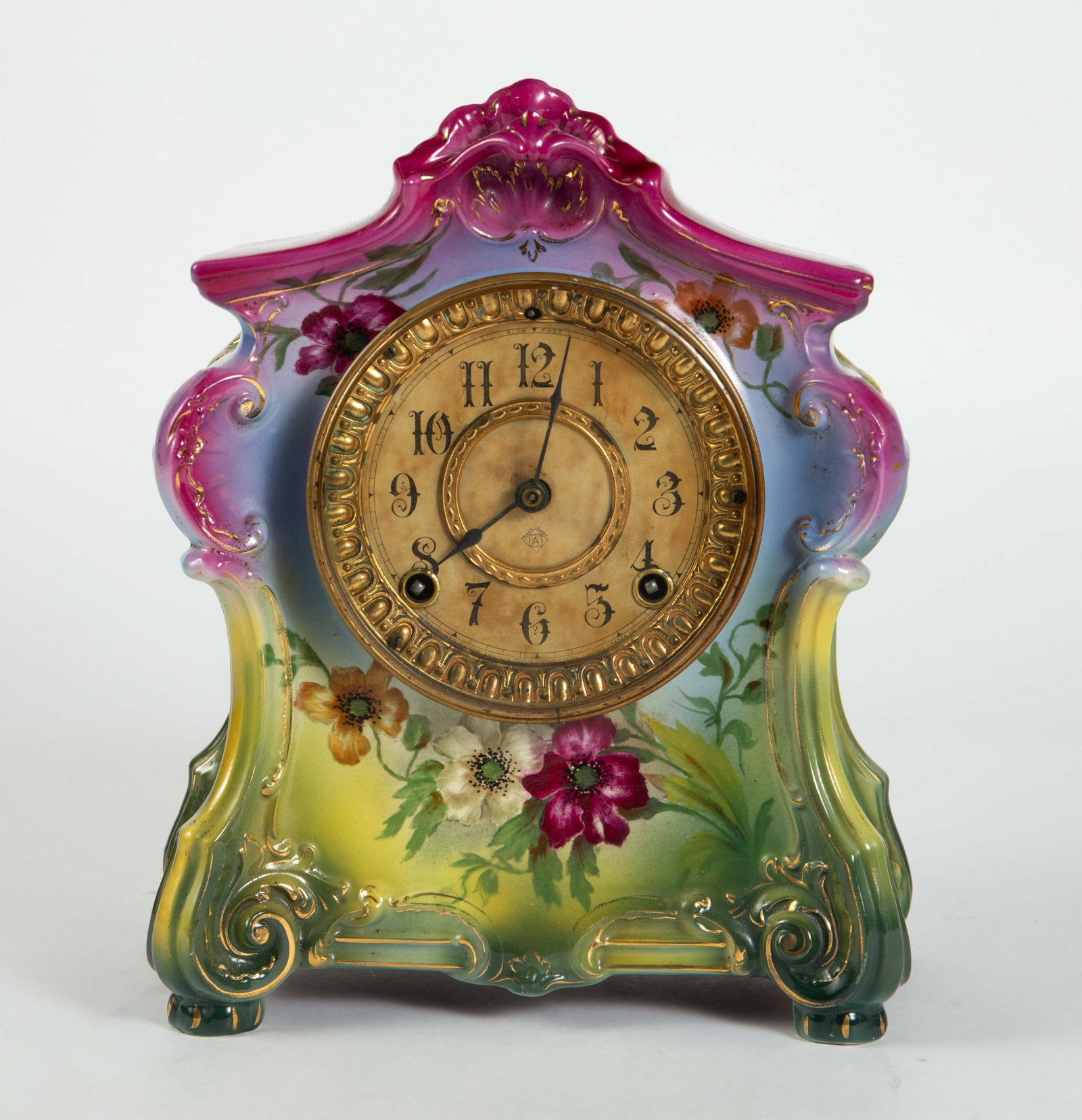 Royal Bonn Ansonia Porcelain Mantel Clock. (1 of 10)