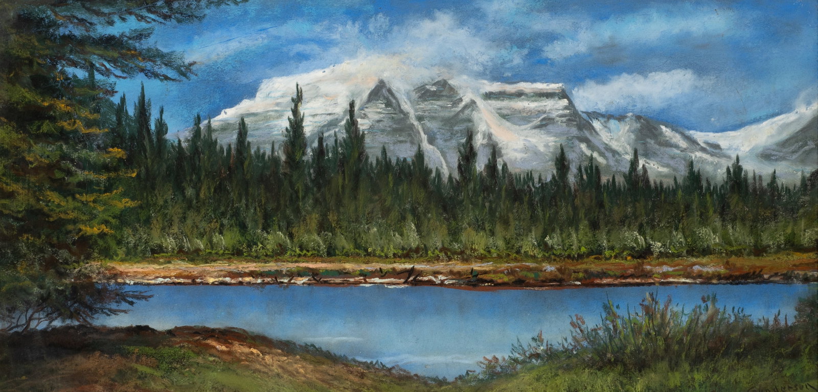 Mountainscape Pastel Drawing, Andrew Gunderson. (1 of 5)