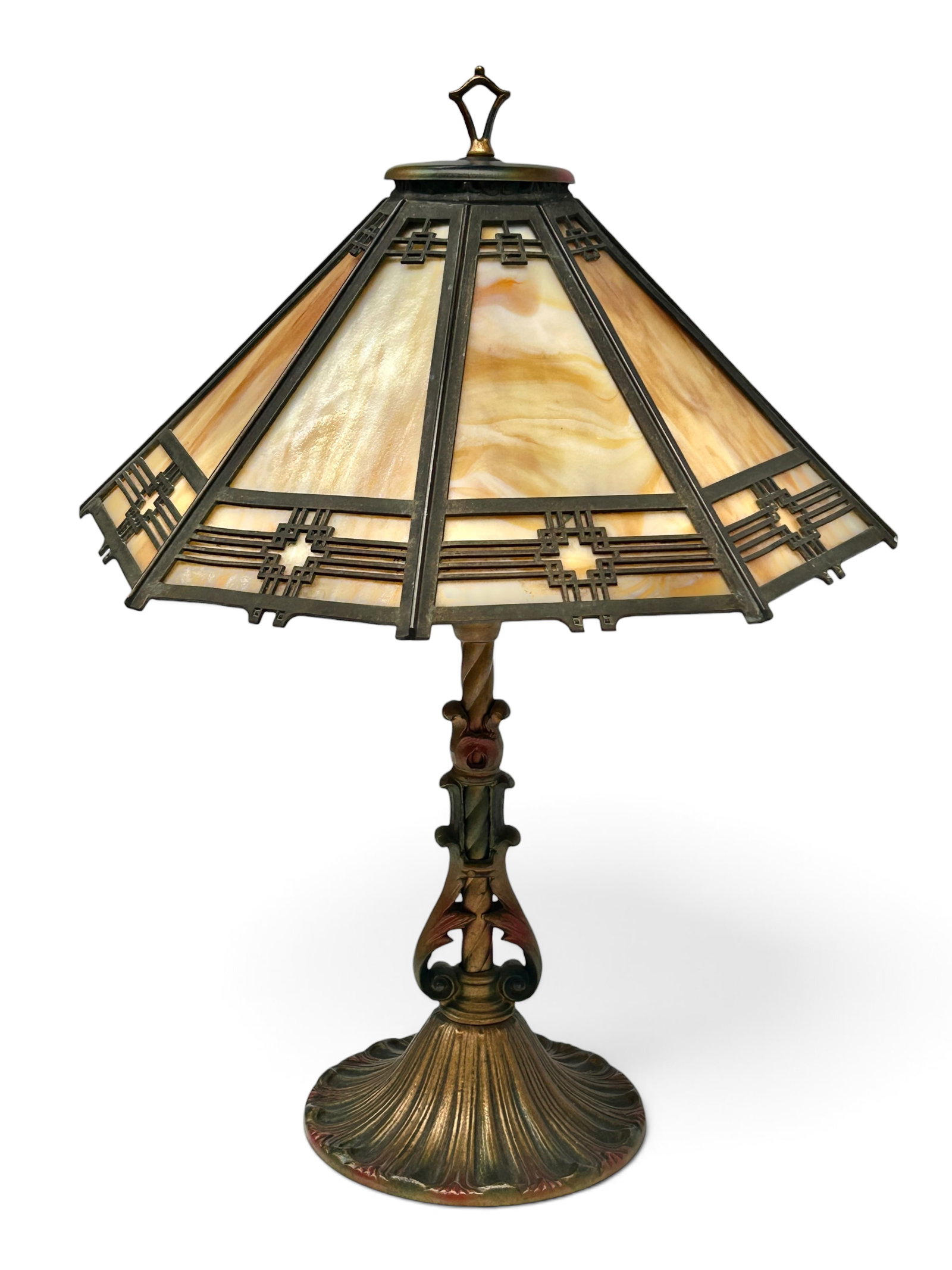 Bradley & Hubbard Slag Glass Lamp. (1 of 19)