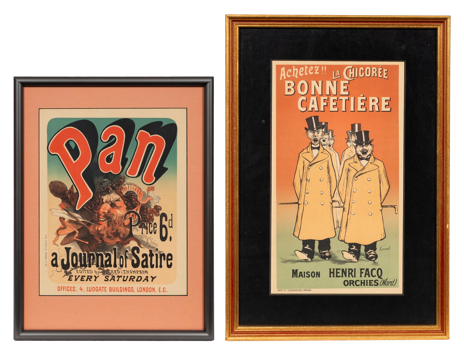 Lot of Two French Posters - After Cheret & Fernel. (1 of 10)