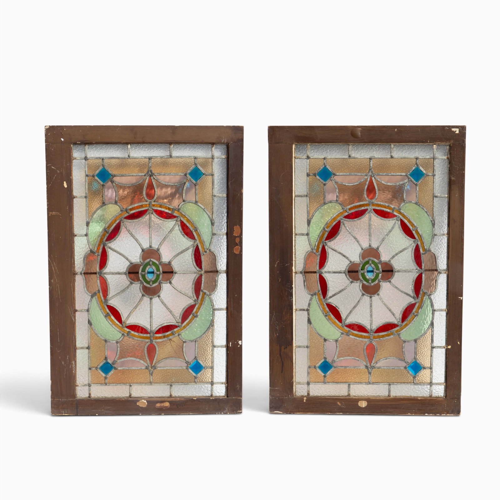 Pr. of Vintage Stained & Leaded Glass Windows. (1 of 10)