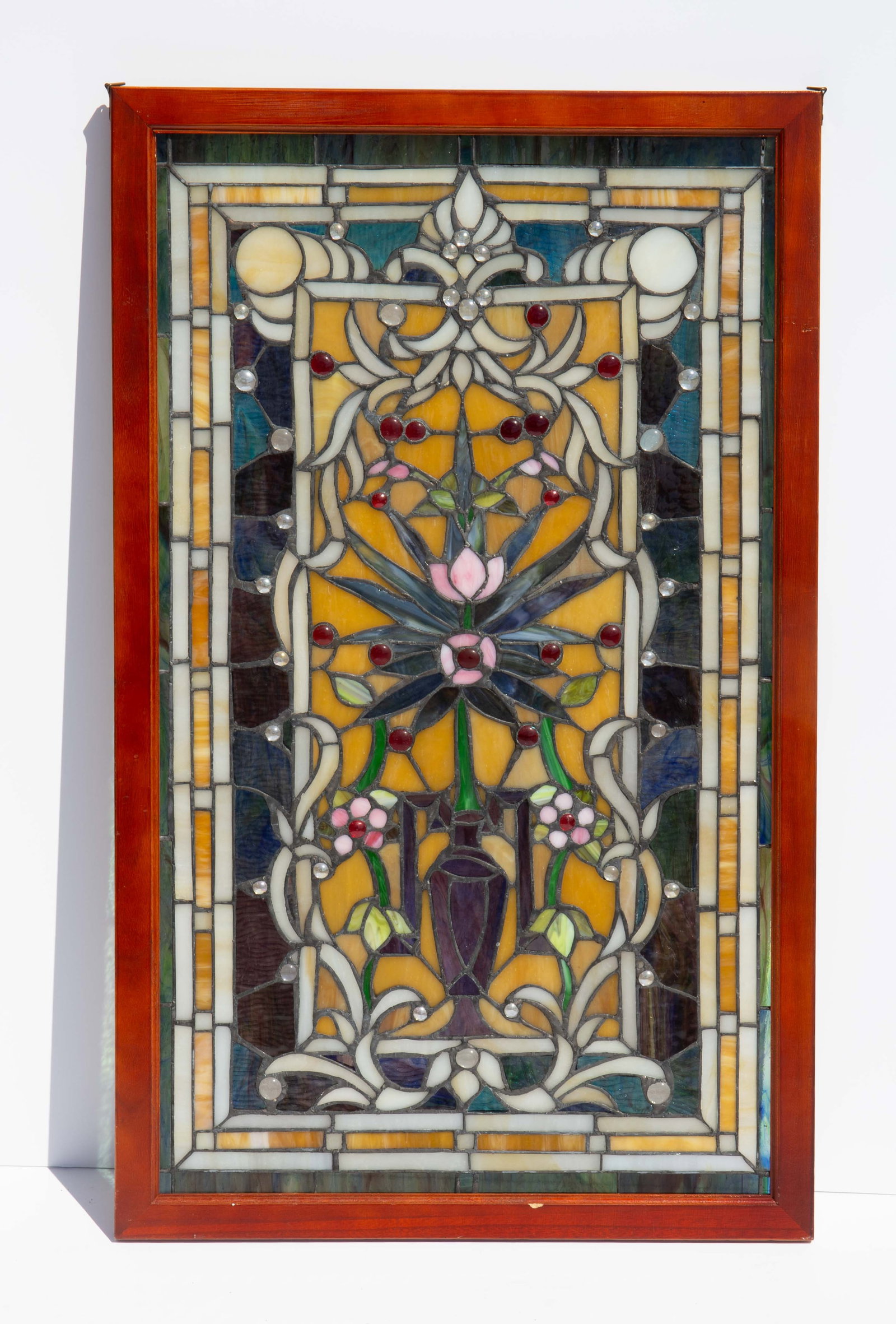 Ornate Contemporary Leaded Jeweled Window. (1 of 5)