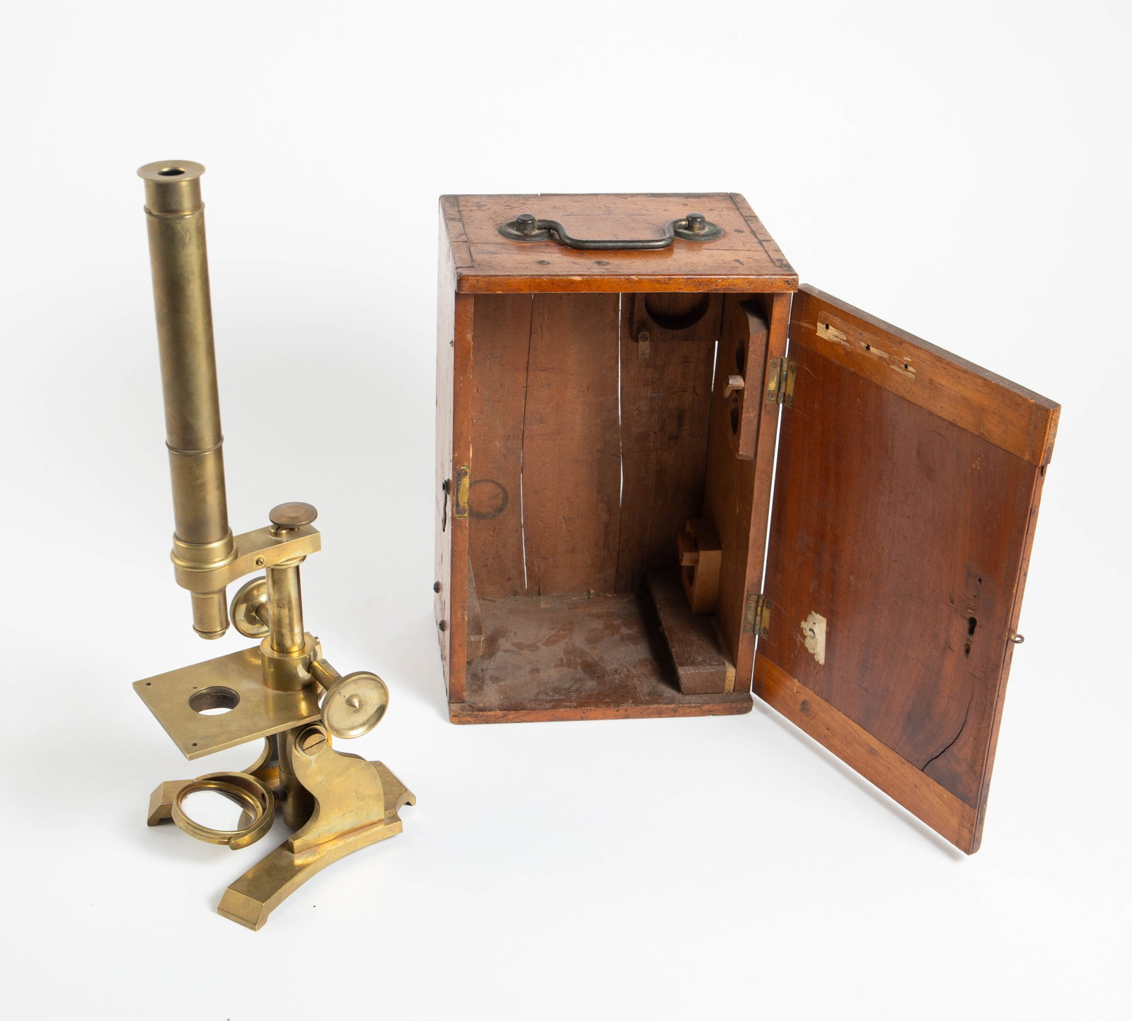 Antique Brass Compound Microscope. (1 of 7)