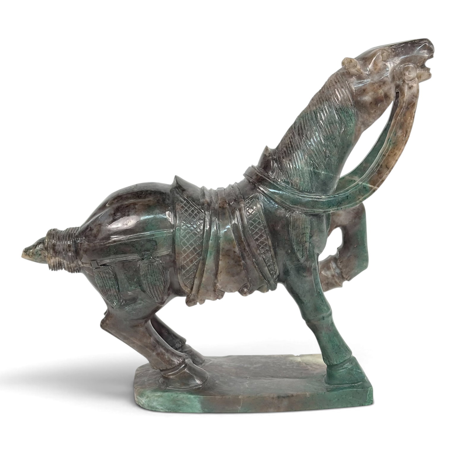 20th Cent. Chinese Carved Bi-Colored Jade Horse. (1 of 6)