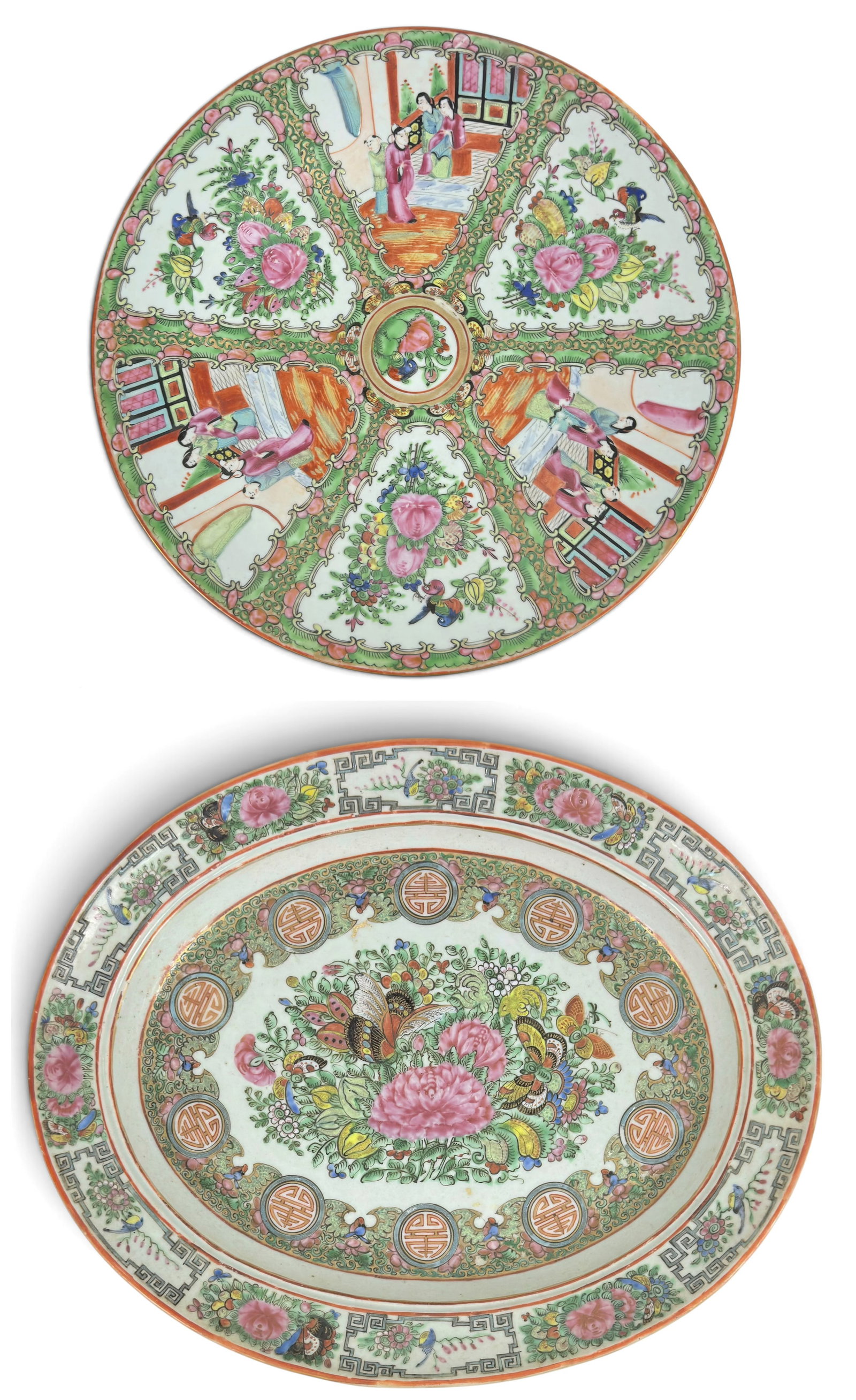2 Chinese Rose Medallion Platters. (1 of 6)