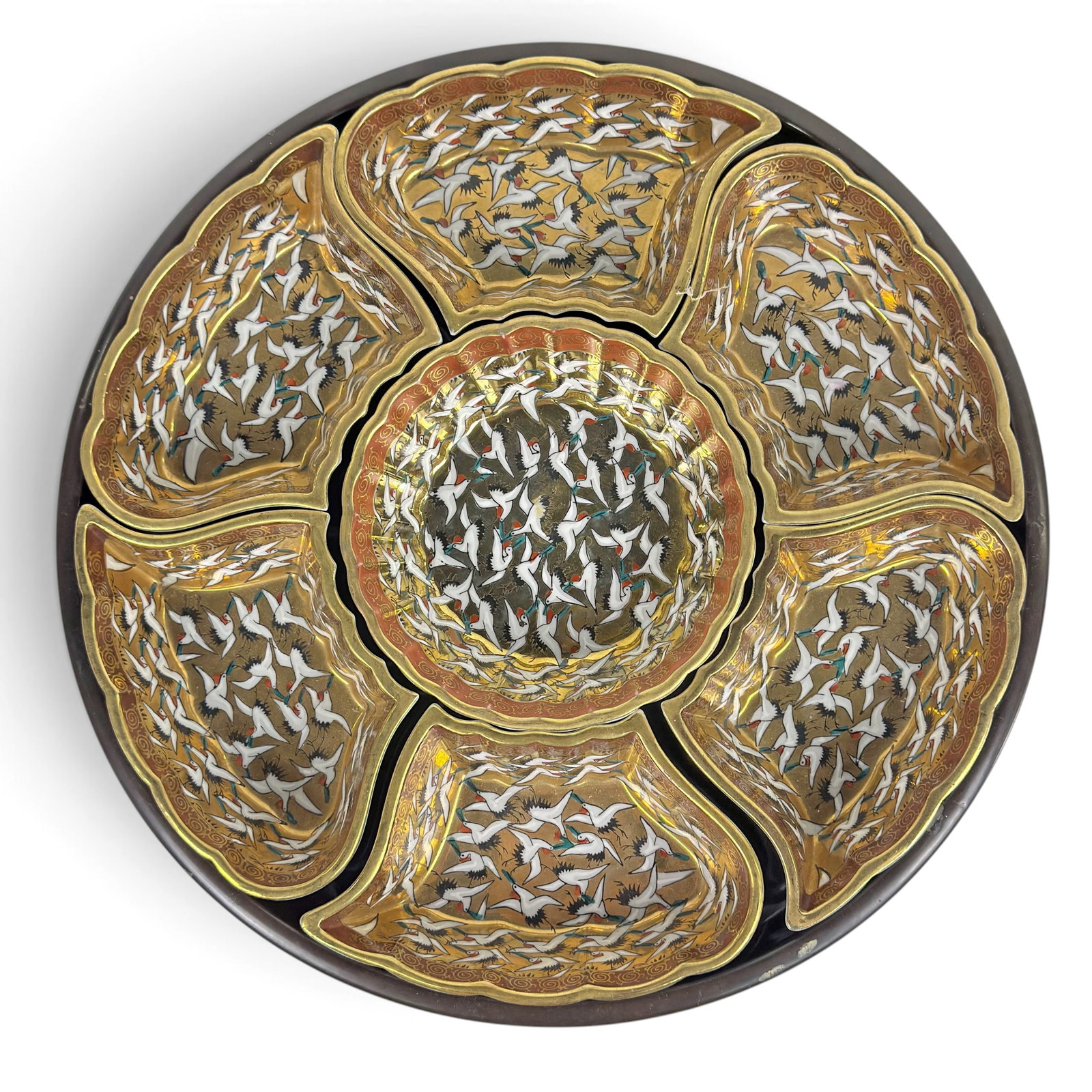 20th C. Rotating Porcelain Appetizer Serving Set. - 2