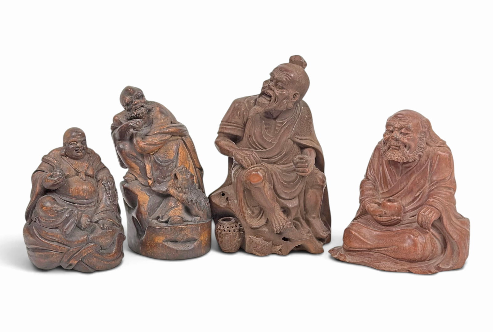 Four 20th Cent. Chinese Carved Bamboo Figurines. (1 of 11)