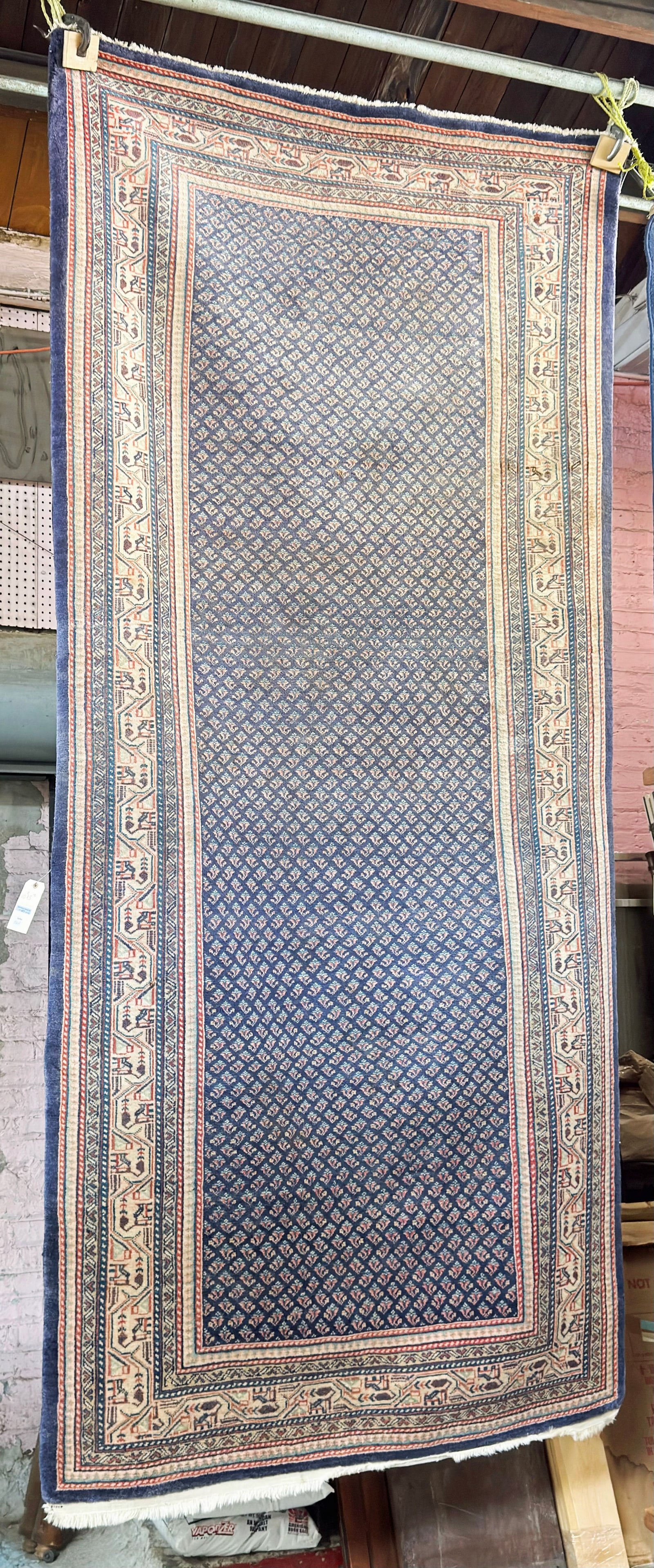 5' 2" x 10' 9" Persian Mir Rug.: The rug looks to be in good overall condition. In-house shipping is available. To receive the best shipping rate on this item, please check the "Self Arranged" button at checkout. Our in-house
