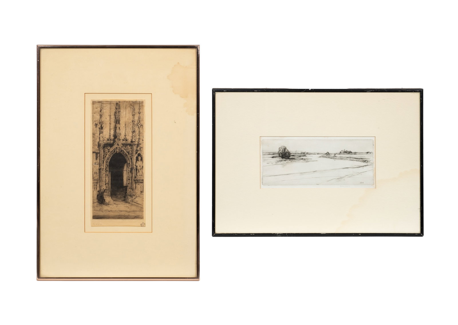 Lot of Two Etchings by David Young Cameron. (1 of 18)