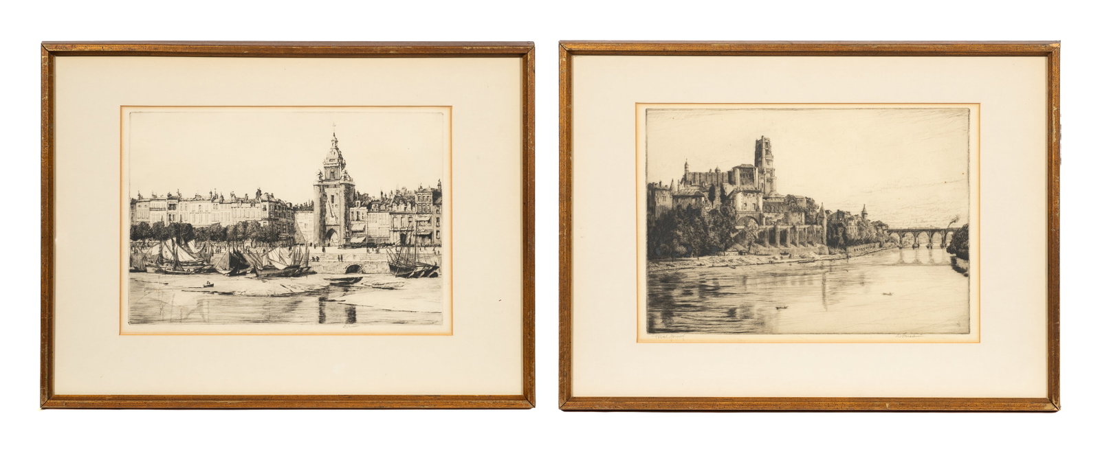 Lot of Two Architectural Etchings by Douglas Smart (1 of 10)