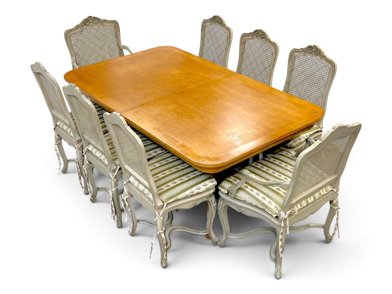 Dining Table w/ 8 French Louis XV Chairs. (1 of 20)
